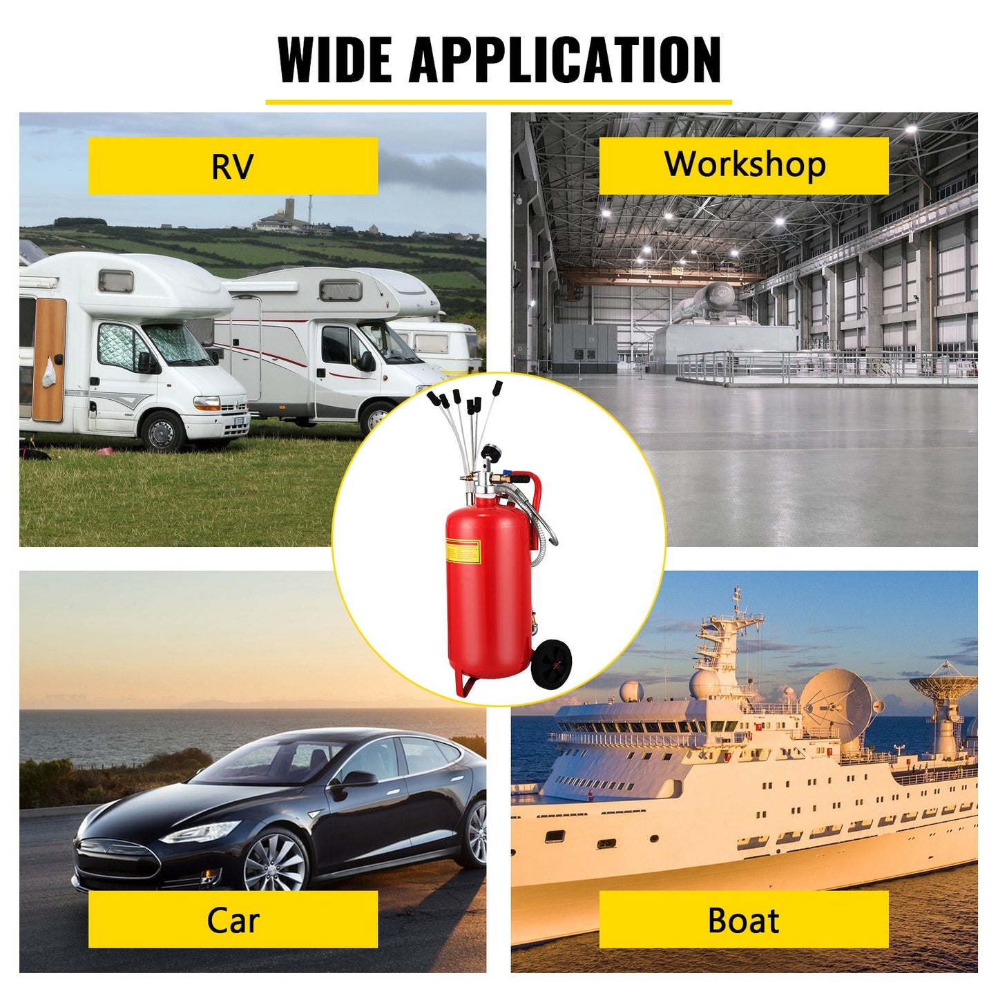 5 Gallon/22.7L Oil Extractor, Portable Air Pneumatic Waste Oil Garage Extractor Drain Draine Tank