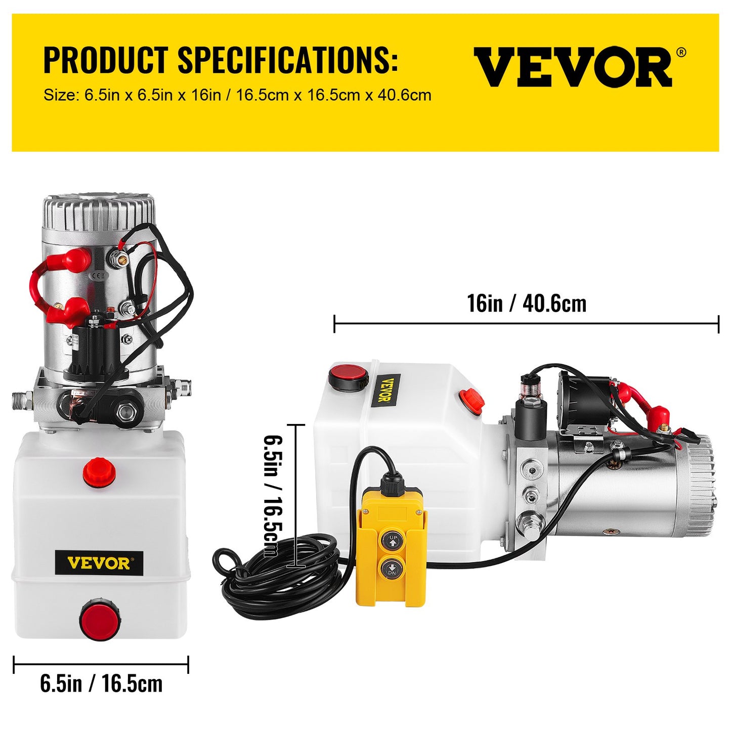 3,8 l enkelverkande hydraulpump för tippvagn med fjärrstyrd kran