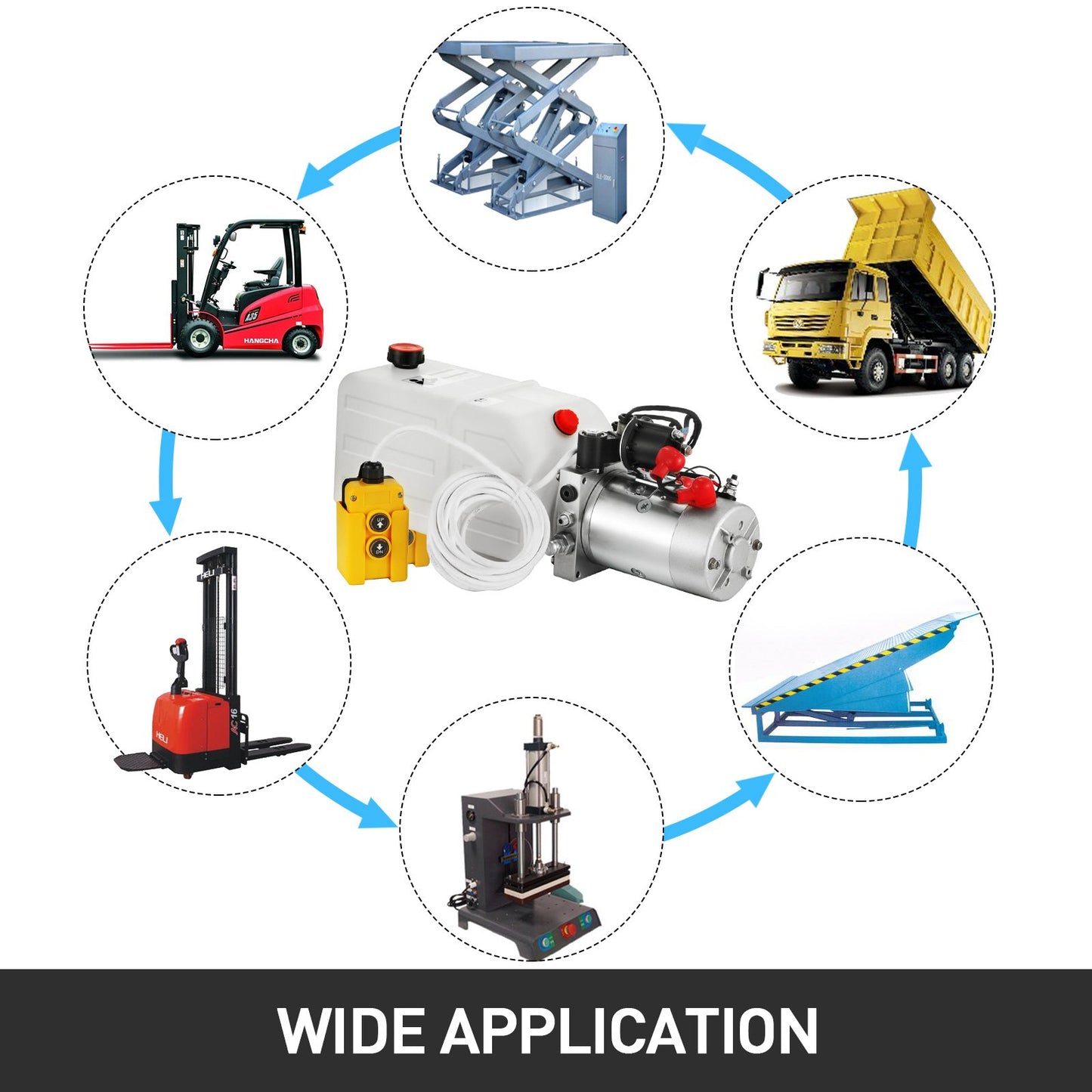 Mophorn hydraulpump 12v enkelverkande hydraulpump Hydraulpump för tippvagn Enkelverkande hydraulpump 7-liters hydraulpump Enkelverkande hydraulpump för dumper