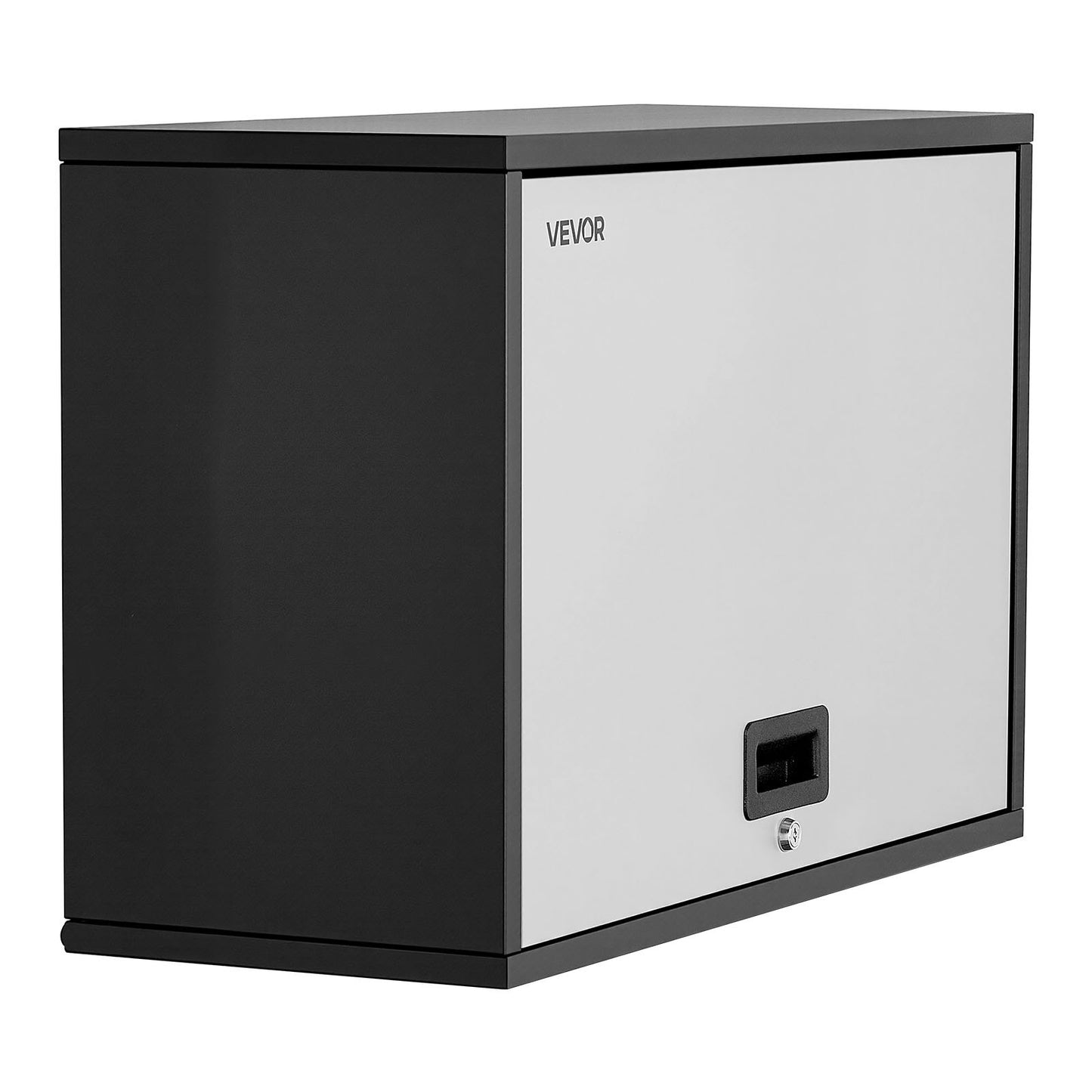 Metallväggskåp, 77B x 30,5D x 50H cm, Flytande garageverktygsskåp med uppfällbar dörr och hyllplan, 108,9 kg lastkapacitet, Lämplig för garage, källare, kök, lager. Montering krävs.