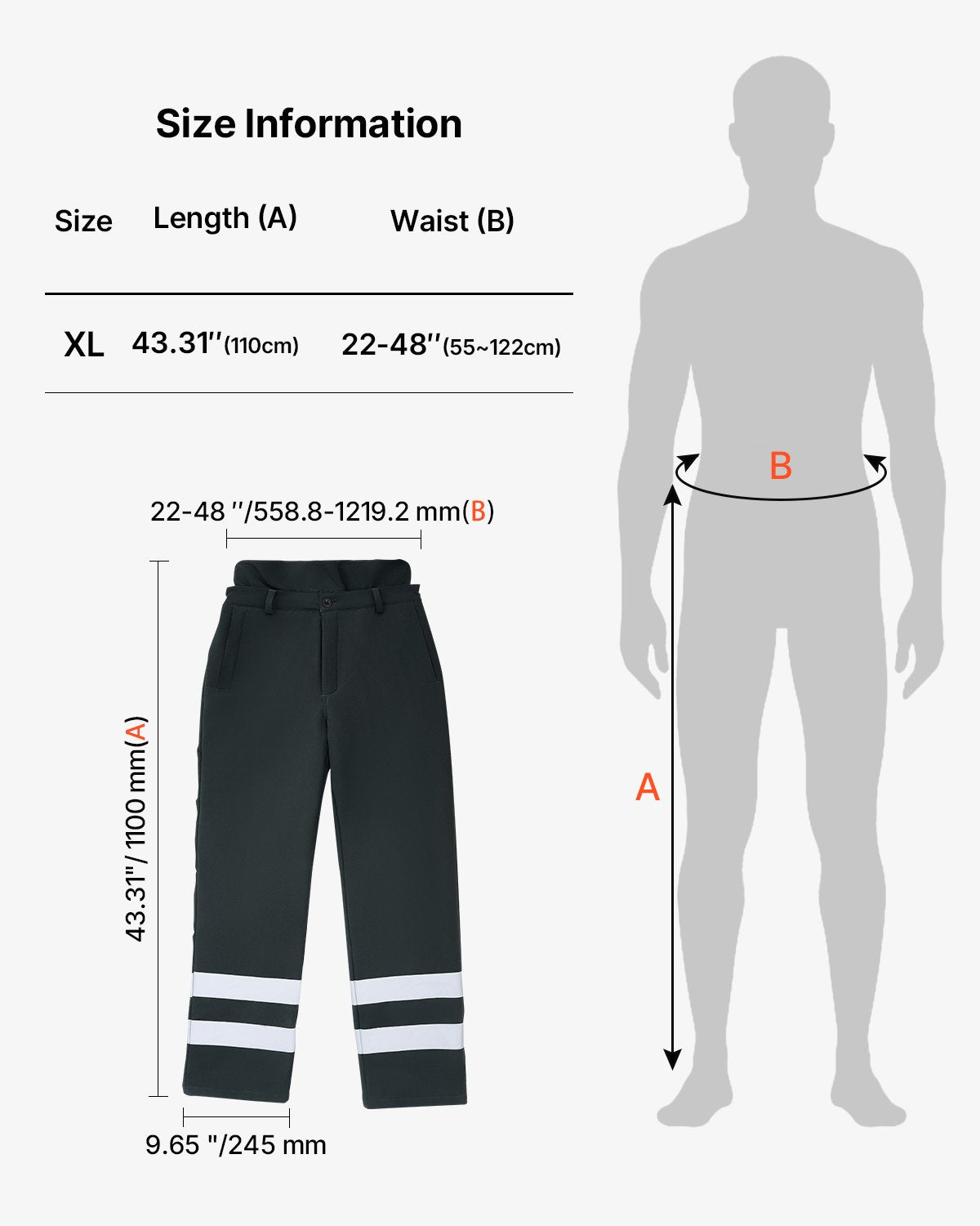 Chainsaw Chaps Wrap, Class A, 8 Layers Chainsaw Pants with Adjustable Belt & Gear Pocket, Chain Saw Chaps for Men/Women, Chainsaw Safety Equipment for Loggers Forest Workers X-Large Black