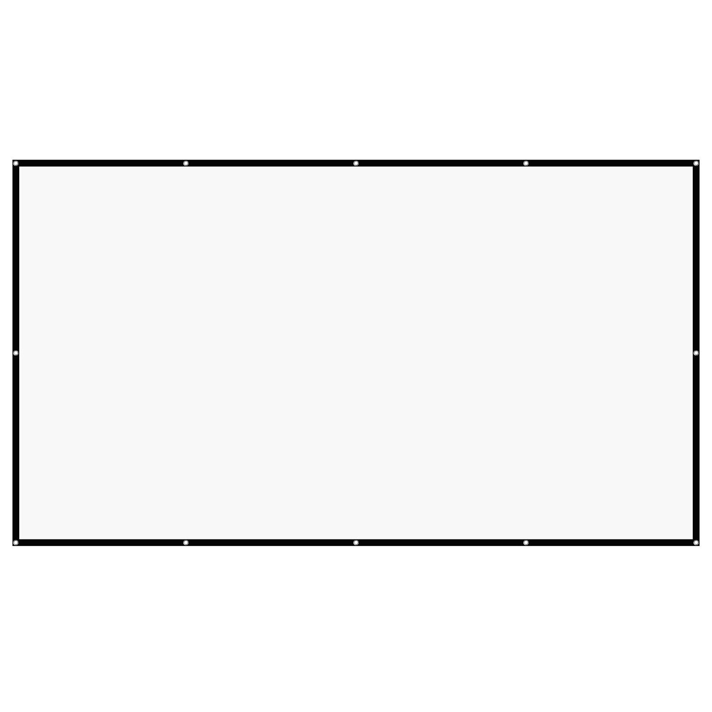 Projektorduk, 3810 mm 16:9 4K 1080 HD projektionsduk, väggmonterad projektionsskärm med 12 krokar och dubbelhäftande tejp, bärbar filmduk för hemmabio på familjen/kontoret