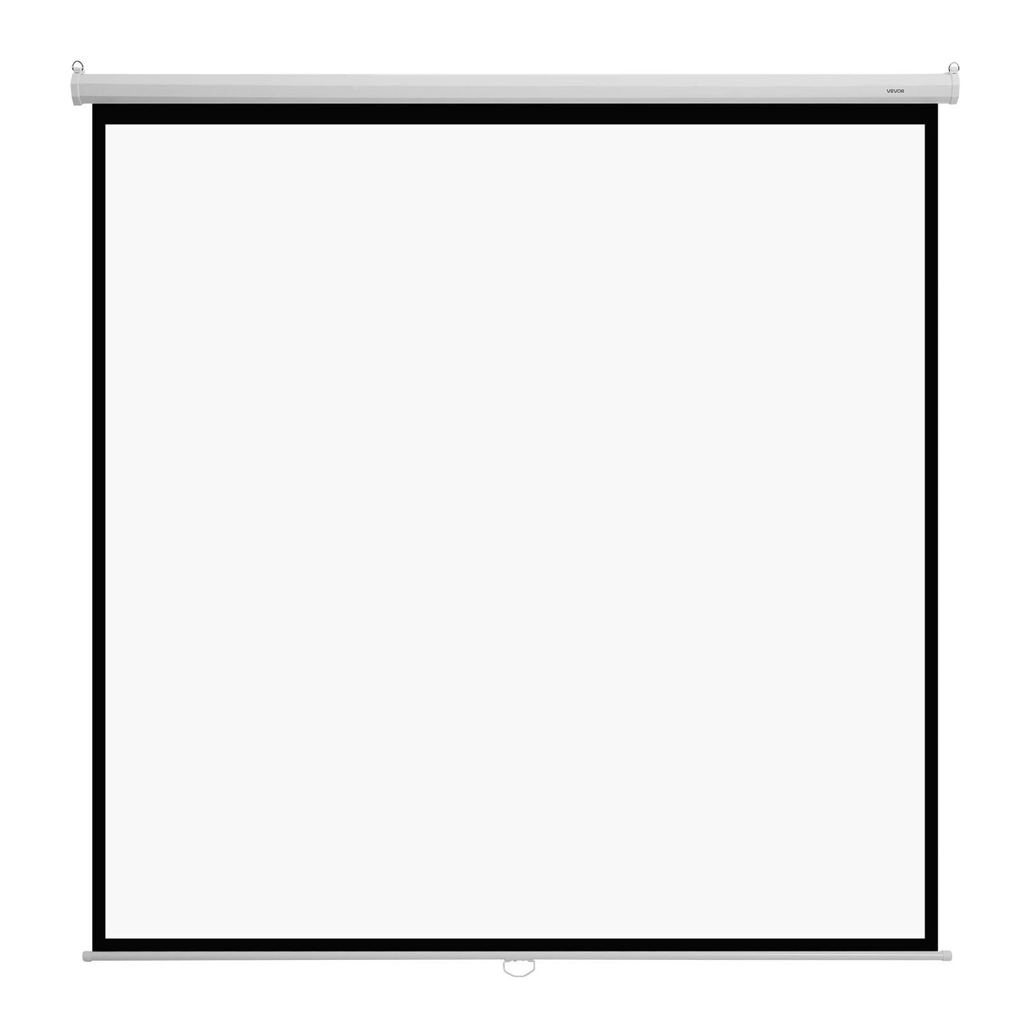 Manuell projektorduk, 3048 mm 1:1 4K 1080 HD infällbar neddragbar projektorduk, väggmonterad filmprojektion med dragrep, bärbar projektorduk för hemmabio på familjekontor