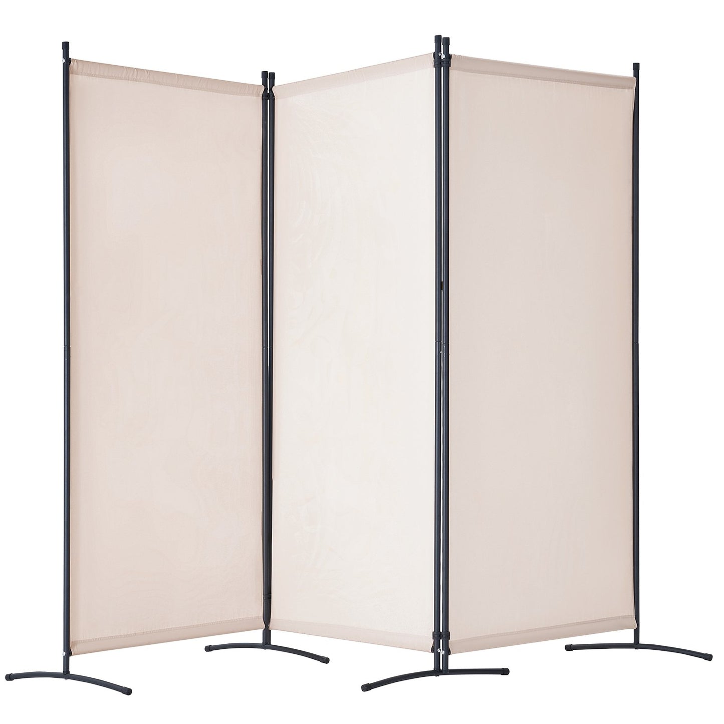 Rumsavdelare, 3 paneler rumsavdelare, hopfällbar skärm och bärbar skiljevägg för rumsavskiljning, fristående rumsavdelare för kontor, sovrum, arbetsrum, beige