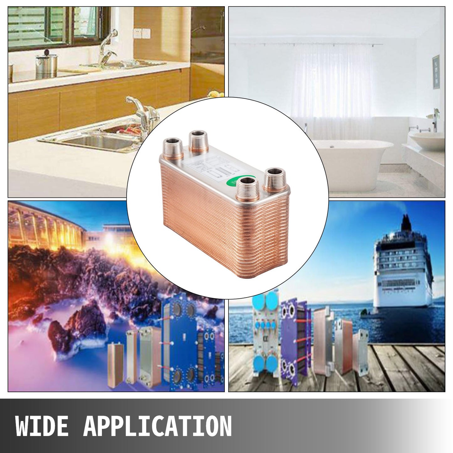 Heat Exchanger 3/4” MNPT Ports Brazed Plate Heat Exchanger 40 Plate heat exchanger plate exchanger Stainless Steel 316L Flat Plate Heat Exchanger Plate Chiller Wort for Hydronic Heating