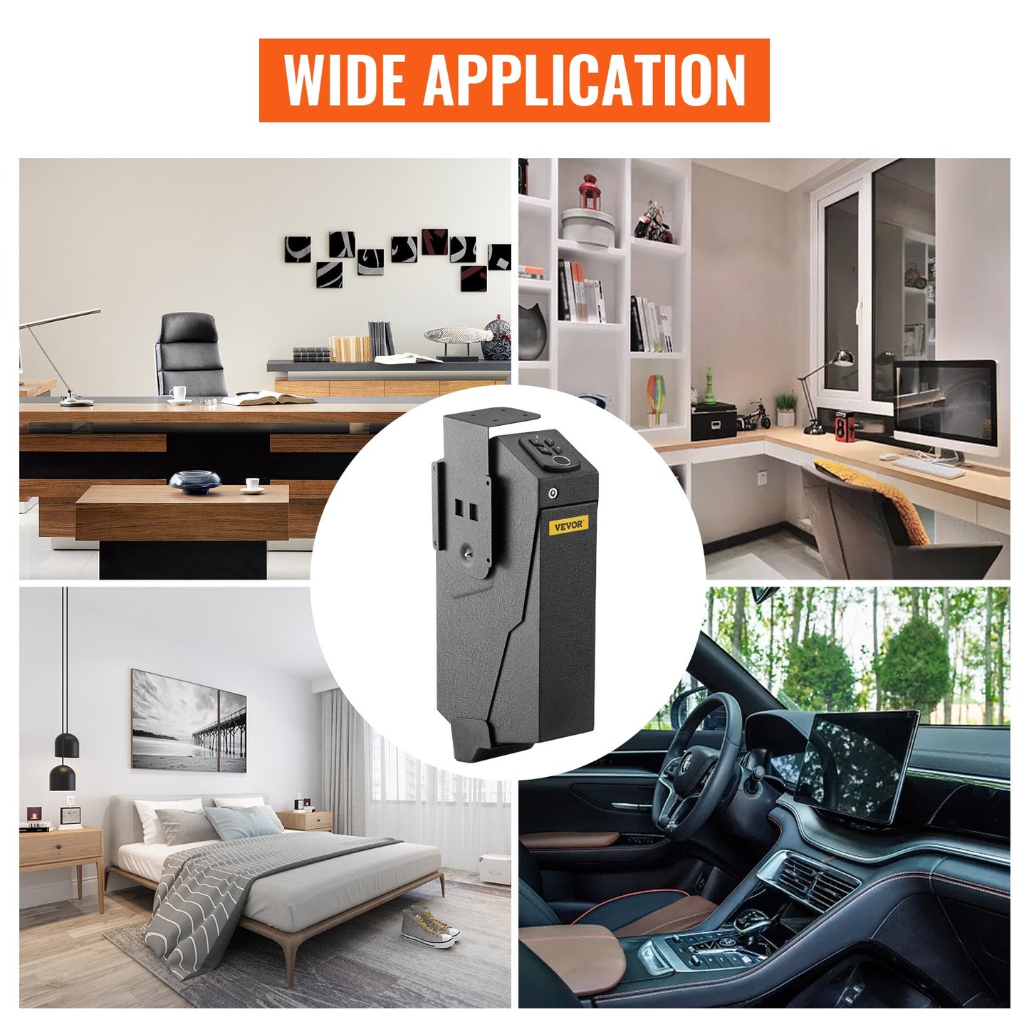 Handgun Safe Box Fingerprint Pistol Gun Safes Gun Storage Case Handgun Holder Quick Access Security Lock Key Vault