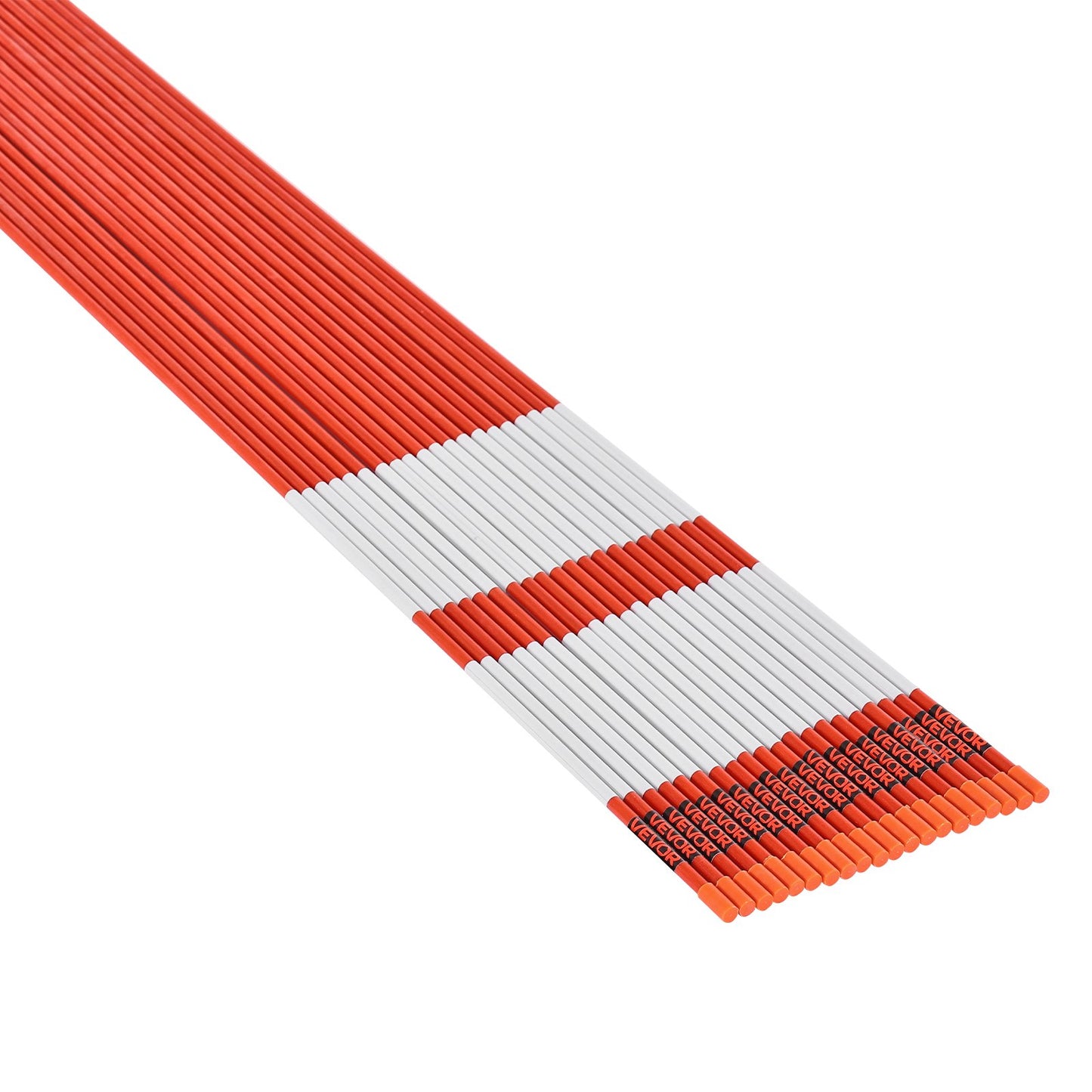 Driveway Markers, 100Pcs 183cm Long 7.87mm Dia, Hi-Visibility Driveway Reflectors with 12 in Steel Drill Bits, Reflective Snow Sticks Fiberglass Pole for Parking Lots, Walkways, Snow Plowing