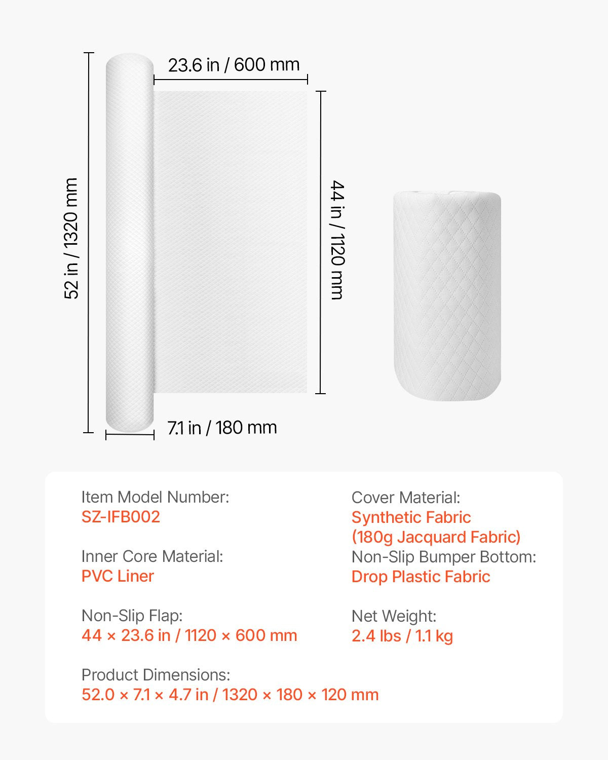 Bed Bumper for Toddlers, 52-inch Inflatable Bed Guard Rail with Safety Flap, 2-Pack Toddler Bedrail Bumpers with Non-Slip Bottom & Machine-Washable Cover for Twin, Full, Queen and King Beds