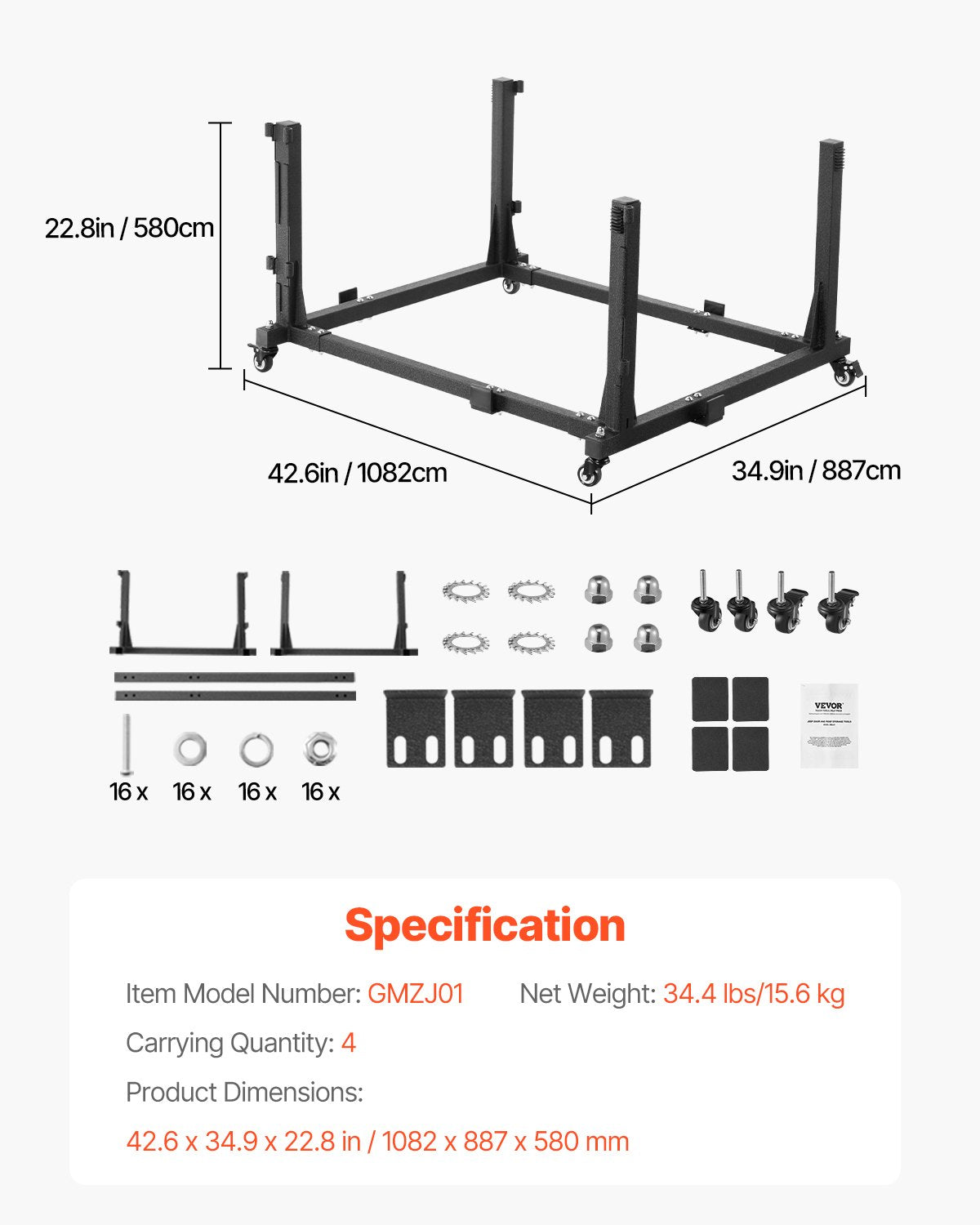 Jeep Door Storage Cart, 4 Doors Moveable Storage Cart Rack with Thickened Rubber Cushion, Sturdy Car Door Holder Cart Fit for Jeep Wrangler JK JL/Gladiator JT 2007- 2023 JK JL / Gladiator JT