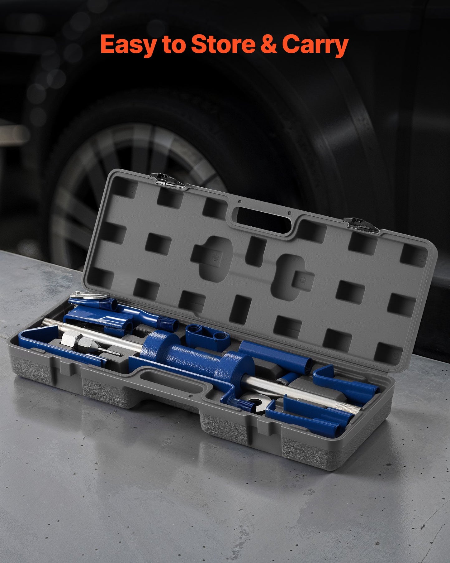 Dent Puller Kit, 5.9 kg 14-in-1 Slide Hammer Dent Removal Kit, Heavy-Duty Auto Body Truck Repair Automotive Damage Remover Tool Repair Frame with Carrying Case, Extension Rod, Non-Slip Handle