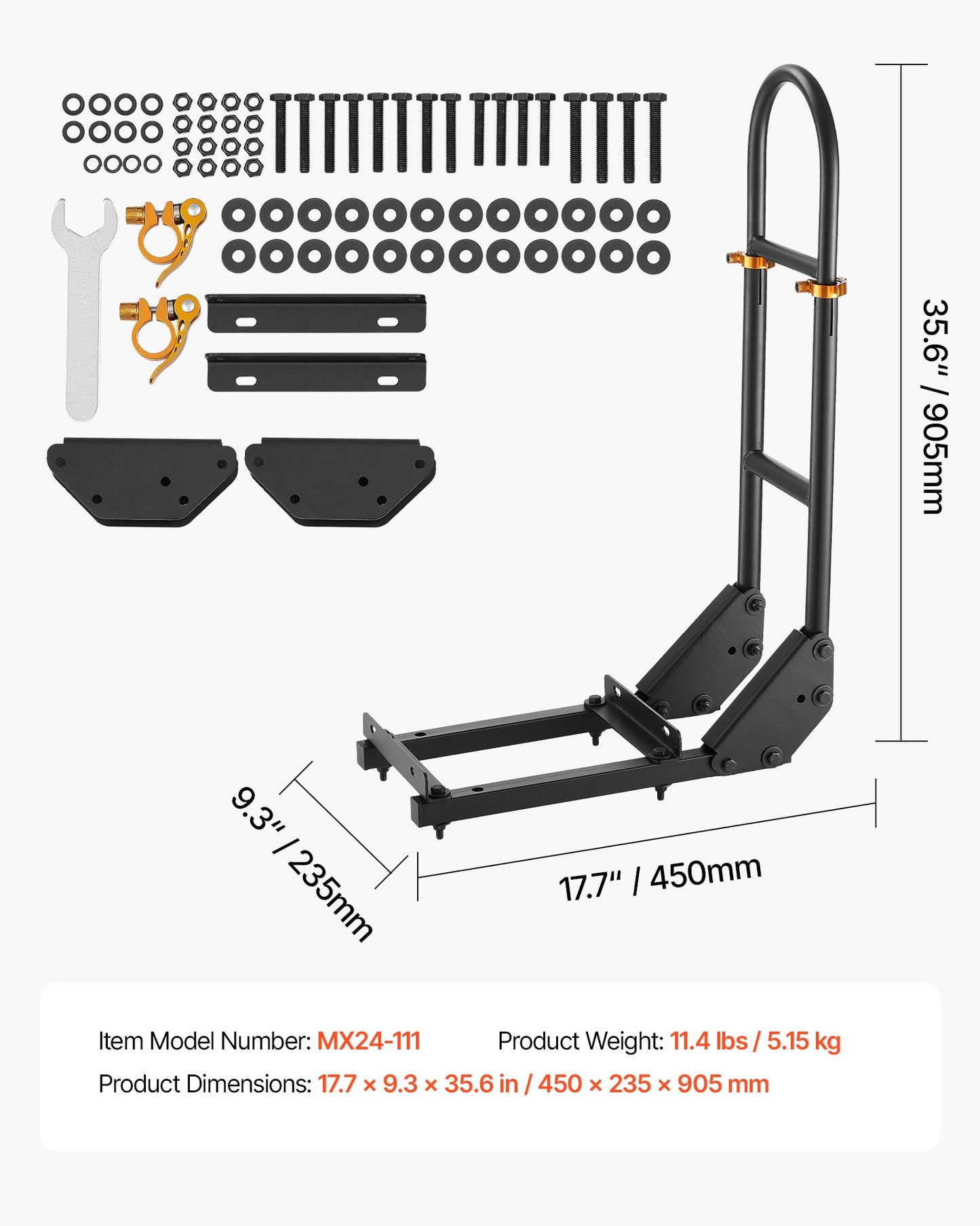 Golf Cart Grab Bar, 450 x 235 x 905 mm, Compatible with Most Golf Carts with Metal Footplates, No Modification Needed, 27.5 to 33.5 Inch Height Adjustable Carbon Steel Rear Seat Grab Bar, Black