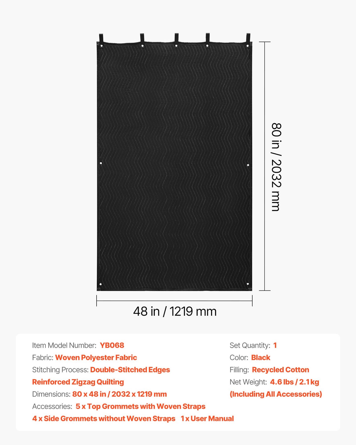 Ljuddämpande filtar, ljudisolerade gardiner med 2032 x 1219 mm, ljudisolerande filt med öljetter, studiofilt med öljetter, för fönster, dörr, ljusblockerare, musikinspelning, svart
