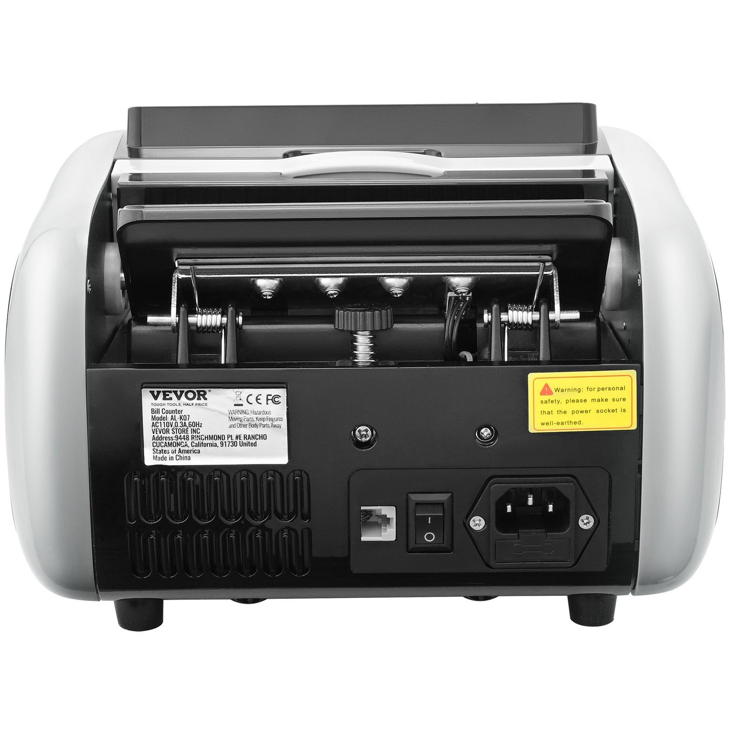 Penningräknare, sedelräknare med UV-, MG-, IR- och DD-förfalskningsdetektering, USD- och EUR-kassaräknare med stor LCD-skärm och extern display för småföretag