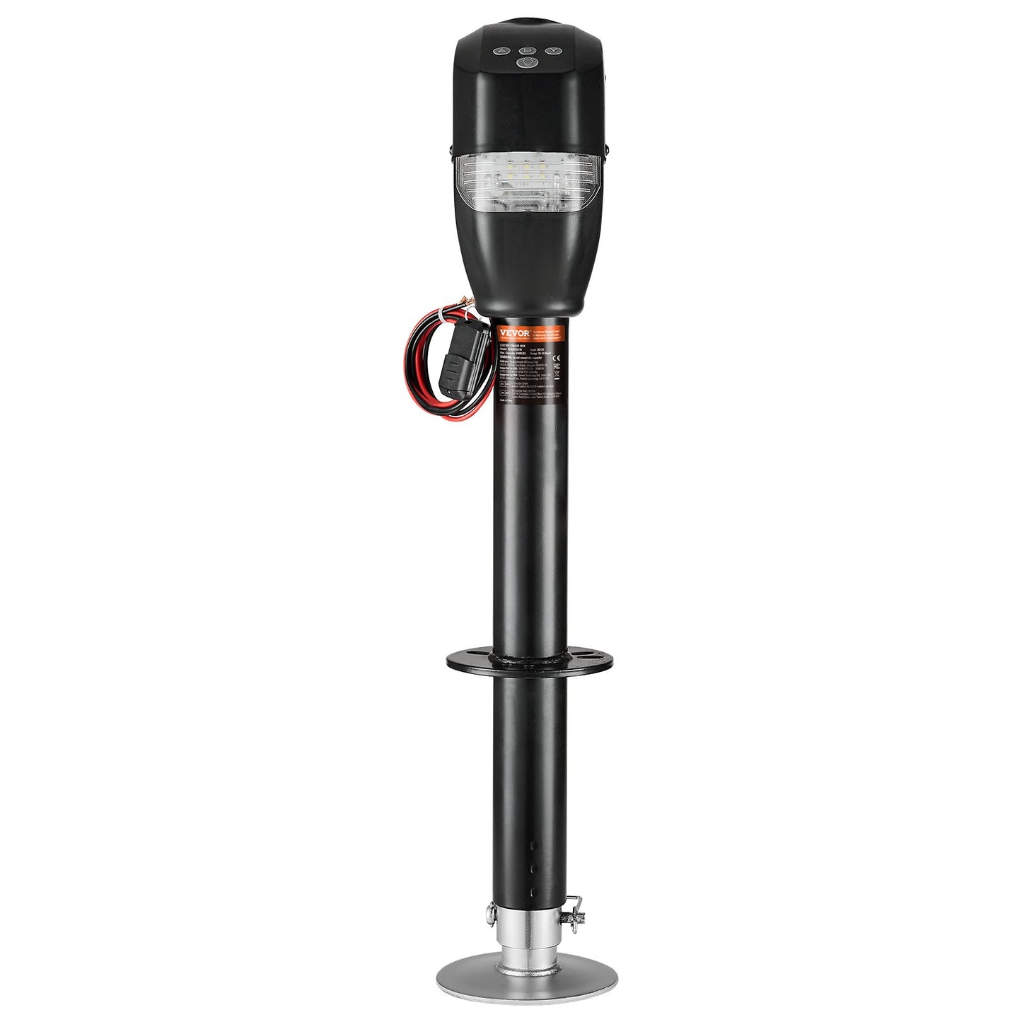 Elektrisk släpvagnsdomkraft, 5000 lbs, Kraftig elektrisk domkraft med tunga för husvagnar och 2-vägskontakt, fjärrkontroll, vev och väderbeständigt domkraftsskydd, 10"-28,3" lyft, för släpvagnar och husbilar