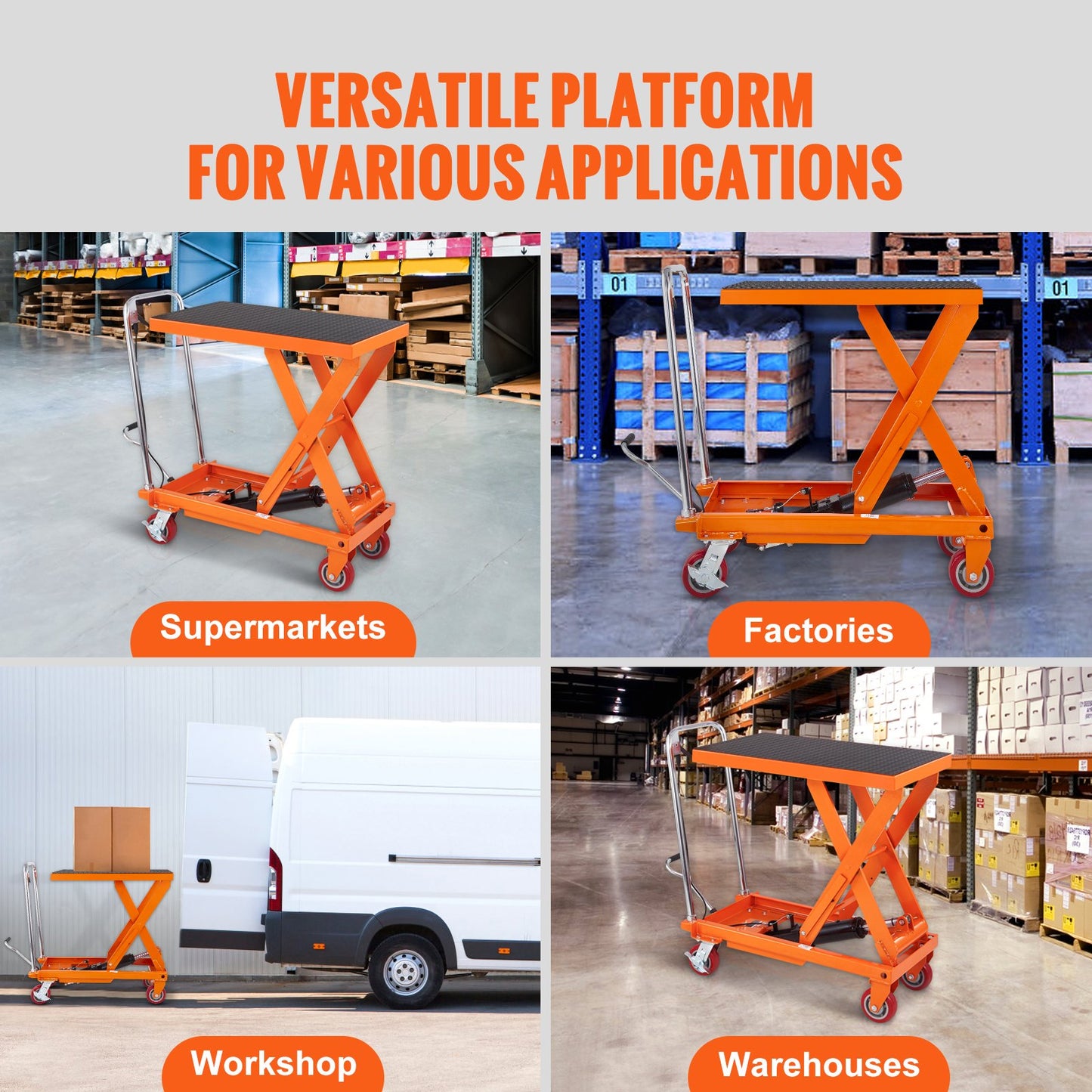 Hydraulic Lift Table Cart, 1100lbs Capacity 35.4" Lifting Height, Manual Single Scissor Lift Table with 4 Wheels and Non-slip Pad, Hydraulic Scissor Cart for Material Handling and Transportation