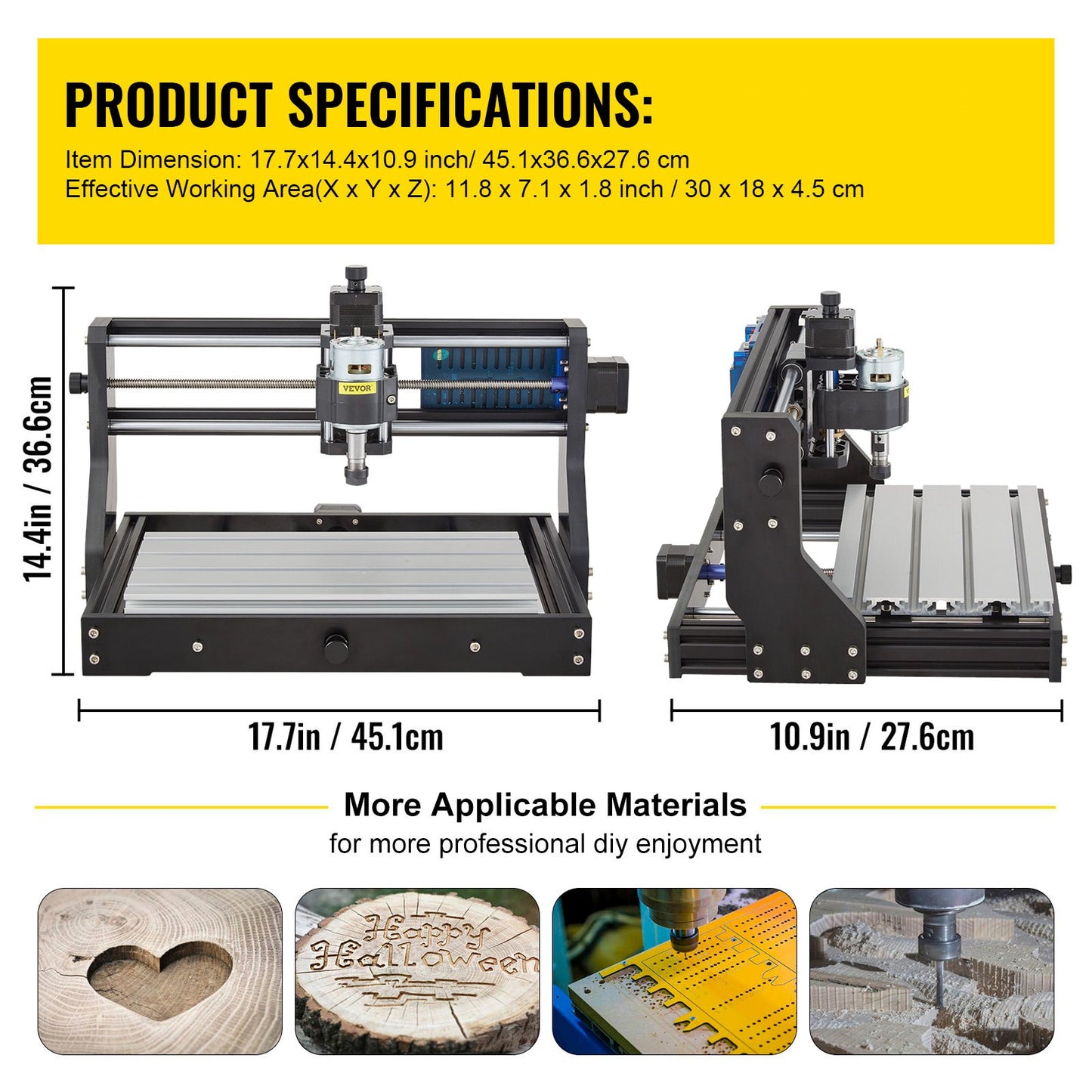 CNC 3018 Pro 300×180×45mm CNC Machine GRBL Control Mini Engraver with Offline Controller 3 Axis Engraving Machine for Carving Milling Plastic Acrylic PVC Wood