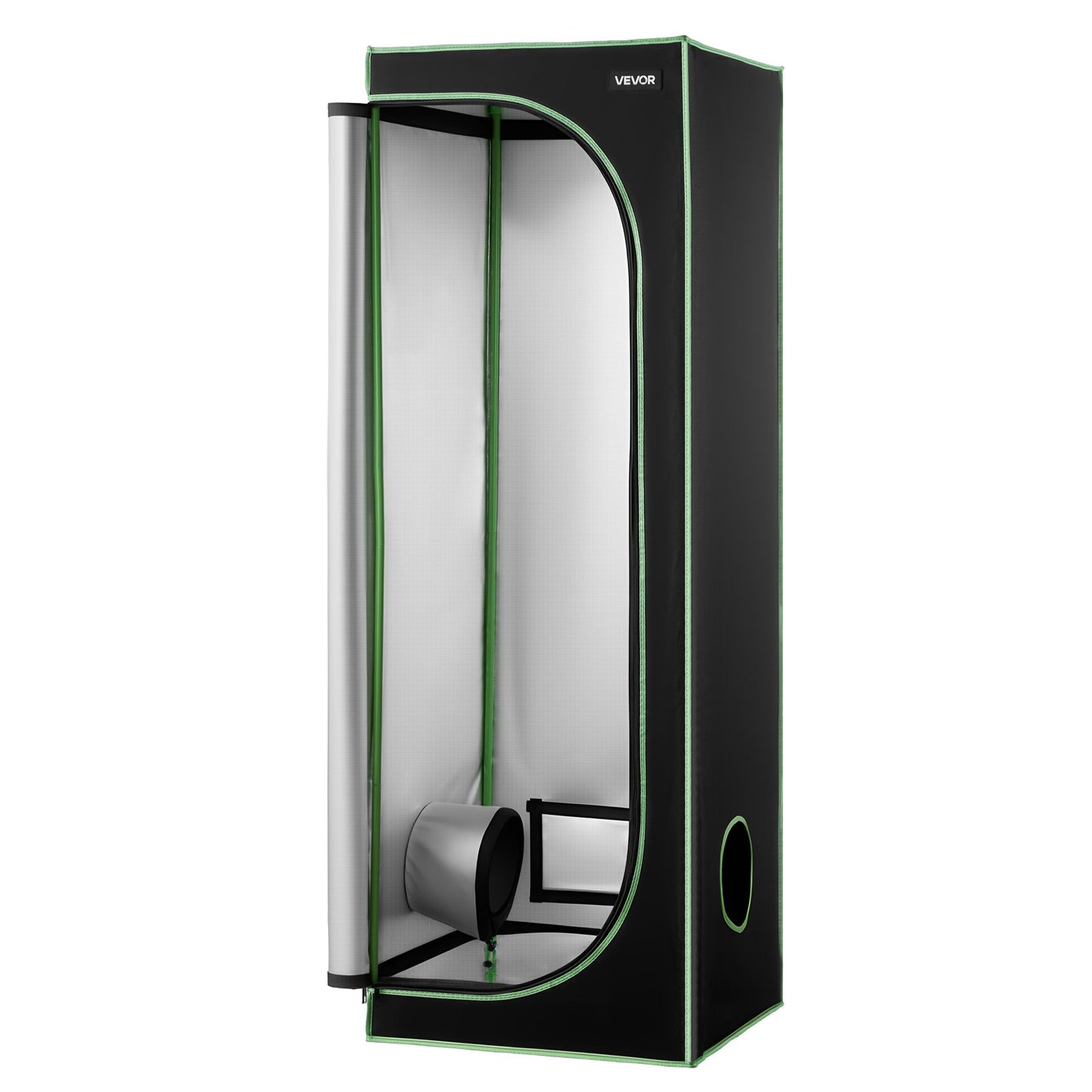 Inomhusodlingstält, 60 x 60 x 180 cm, 600D högreflekterande Mylar, inomhusväxttält med observationsfönster, golvbricka och dragkedja, kraftiga odlingstält för frukt, blommor och grönsaker