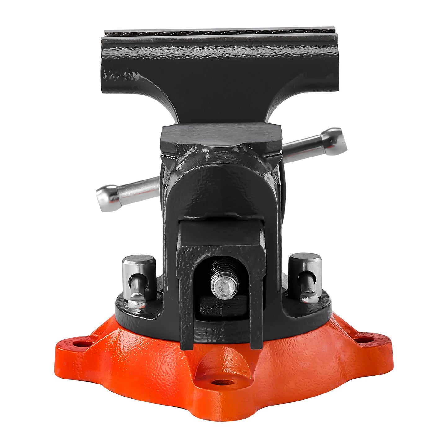 Bench Vise, 127 mm(5") Jaw Width, 127 mm(5") Max Jaw Opening Multipurpose Vise with 360°Swivel Locking Base, 71 mm(2.8") Throat Depth, Heavy Duty Ductile Iron Workbench Vise with Anvil, for Clamping Round Pipes
