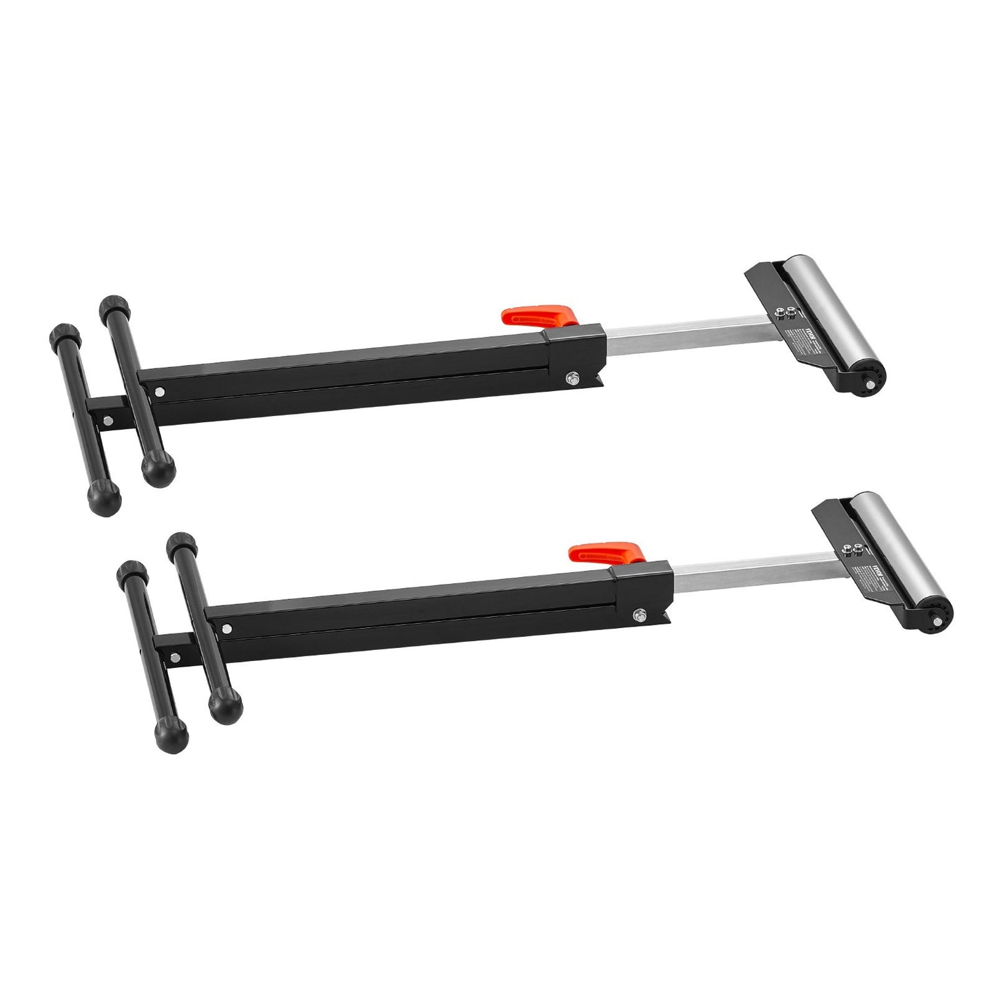 2-pack rullstativ, 135 lb lastkapacitet, 26,8-42,5" justerbar höjd, hopfällbar kraftig design med 11,5" polerat stålrullhuvud, för bordssågens utmatning, träbearbetningsförlängningsstöd