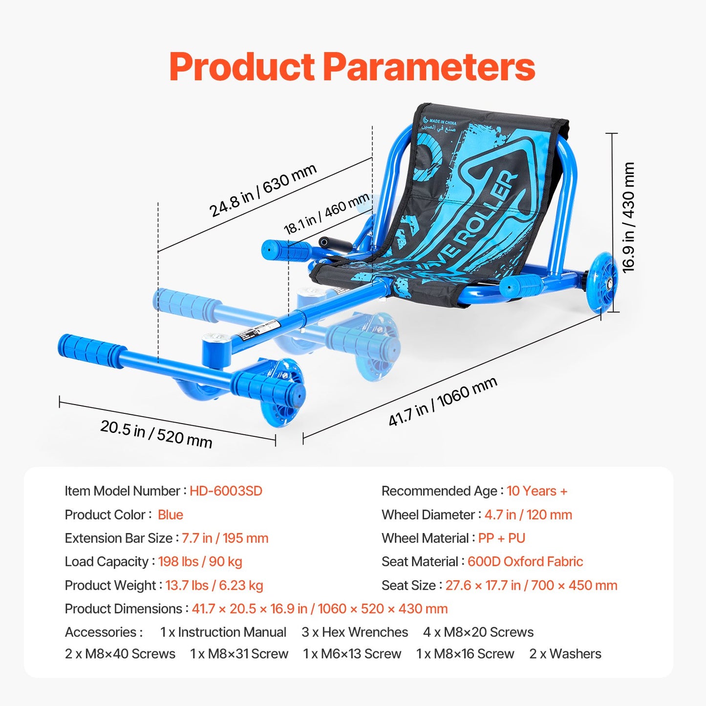Ride on Scooter, Load Capacity of 198 lbs, Swing Side-to-Side for Amazing Ride Powered by Zig-Zag Motion, Ride on Drifting Toy for Ages 10+, Rides on Any Hard Surface for Indoor & Outdoor, Blue