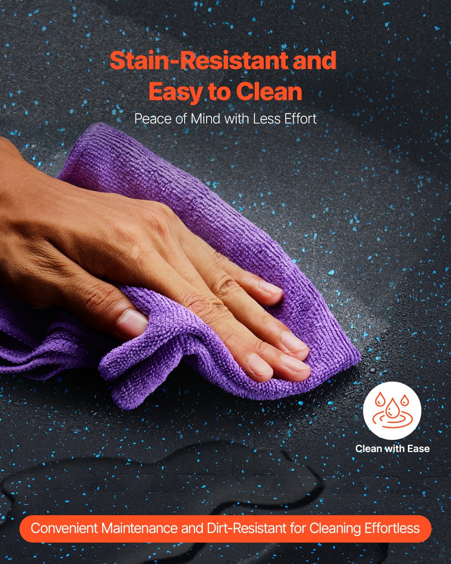 0,56 tum tjocka gymmattor, 25 plattor gummitopp med EVA-skum, 25" x 25" träningsmattor för gymgolv med 100 kvm täckning, sammankopplande pusselmattor för gym, hem, garage, svart och blå