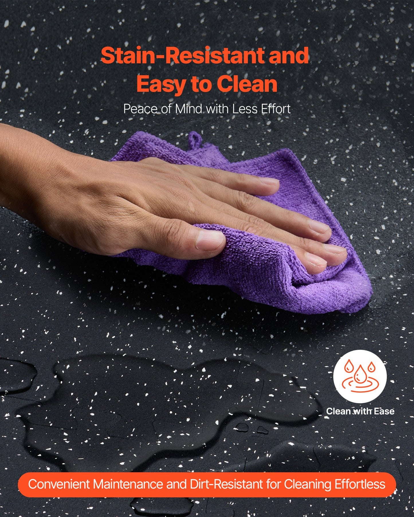 0.56 Inch Thick Gym Floor Mats, 25 Tiles Rubber Top with EVA Foam, 25" x 25" Gym Flooring Workout Mats with 100sq.ft Coverage, Interlocking Puzzle Gym Mats for Gym, Home, Garage, Black & White