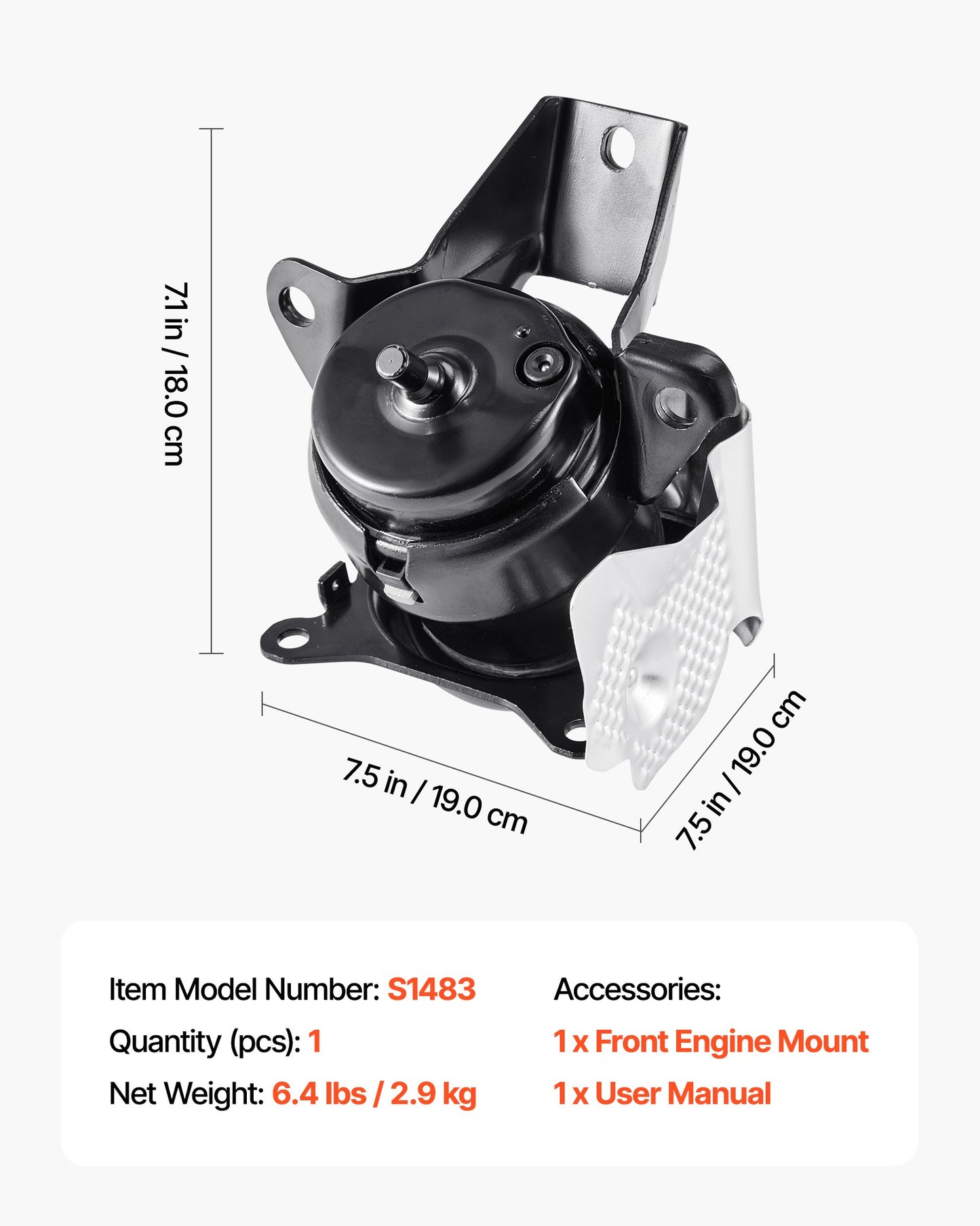 Motorfäste, vänster fram, universal kompatibel med 2014–2018 Chevrolet Silverado 1500 5.3L V8, säkert stöd, kraftig aluminiumkonstruktion, svart