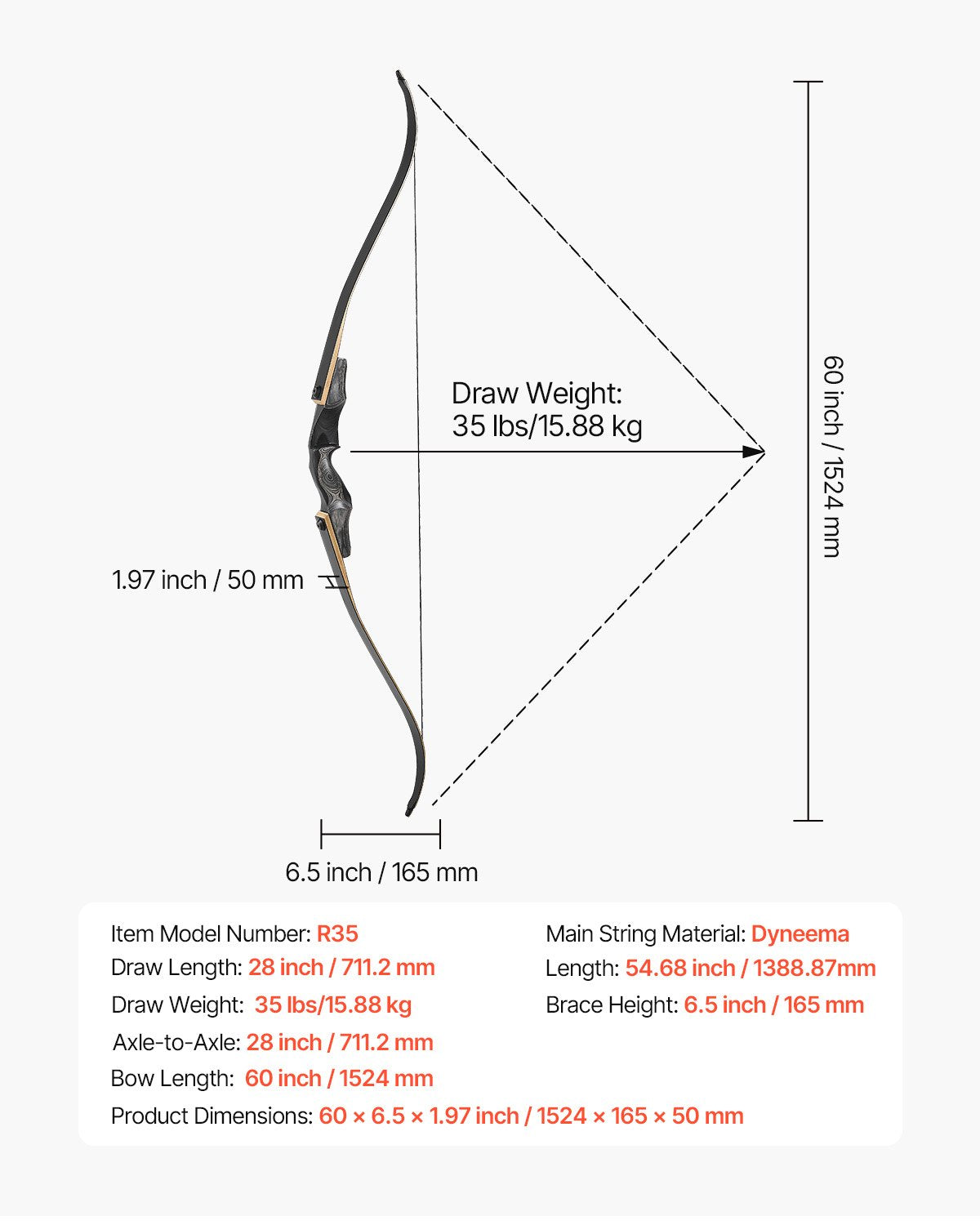 Recurve Bow and Arrows Kit, 60 inch Wooden Takedown Bows, Right Handed Ergonomic Archery Recurve Bow Package, Longbow for Outdoor Target Training Practice Hunting, Beginners to Advanced, 35 lbs