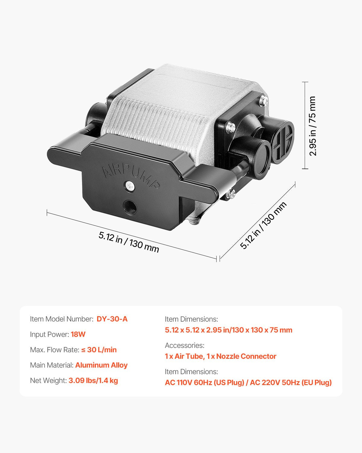 Air Assist, Adjustable 30 L/min Airflow, Air Assist Pump Kit for Laser Cutter and Engraver, Clear Smoke and Dust, Reduce Surface Temperature, Shield Laser Lens, for Laser Engraving Wood Metal