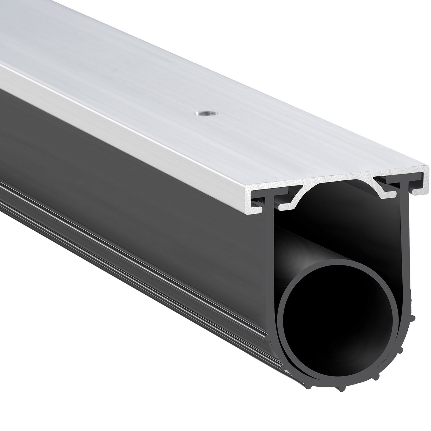 Garageportstätningar i gummi, U-form + O-ring, vädertätning för garageportens botten med förborrad aluminiumskena, sats, 4,88 m, 8 mm T-ändar och 9,5 cm bredd, för dörrar, svart