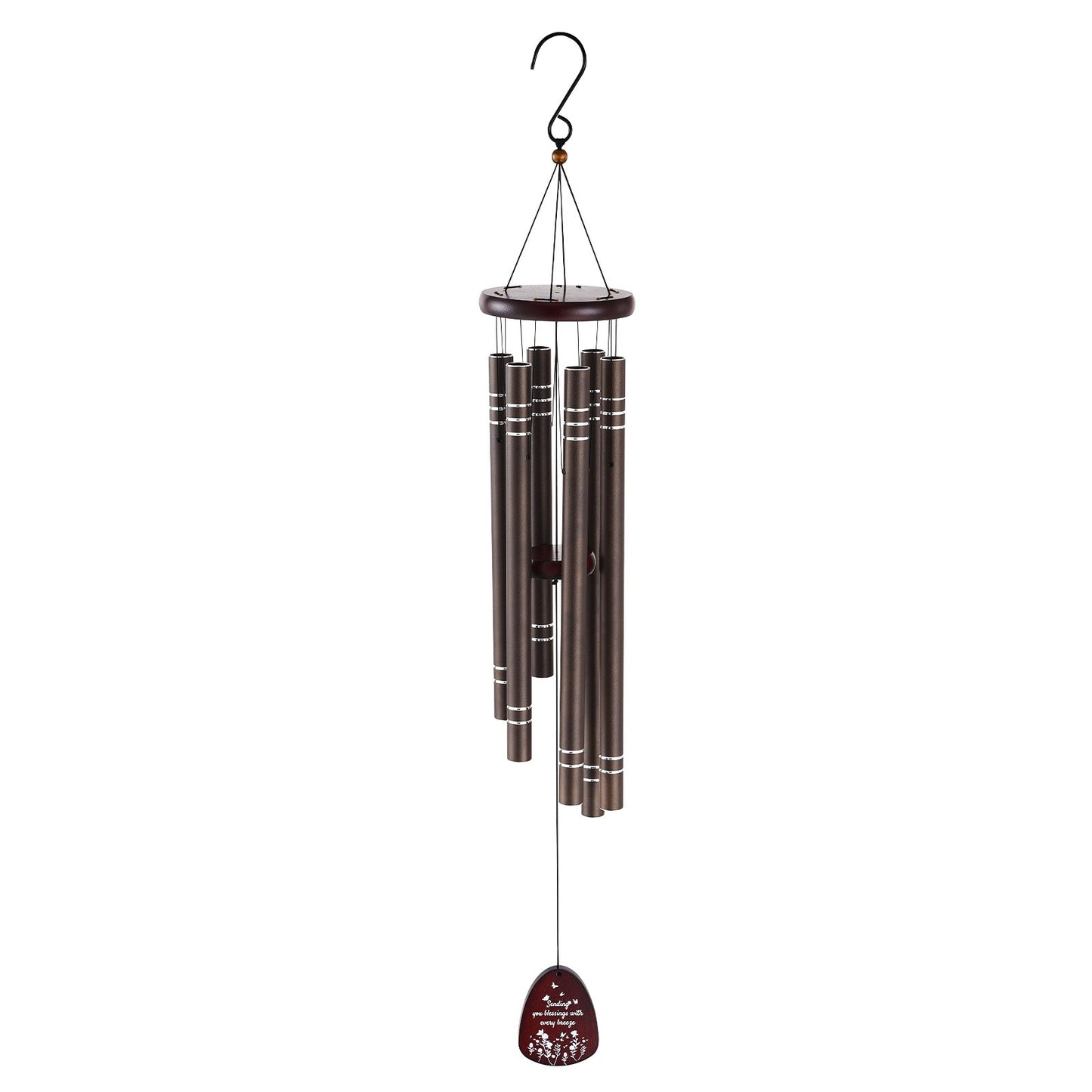 Wind Chimes for Outside, 1067 mm, Deep Tone Wind Chimes with 6 Tubes, Unique Large Memorial Wind Chimes for Anniversary, Grace Outdoor Decor for Your Patio, Porch, Garden & Backyard, Dark Brown