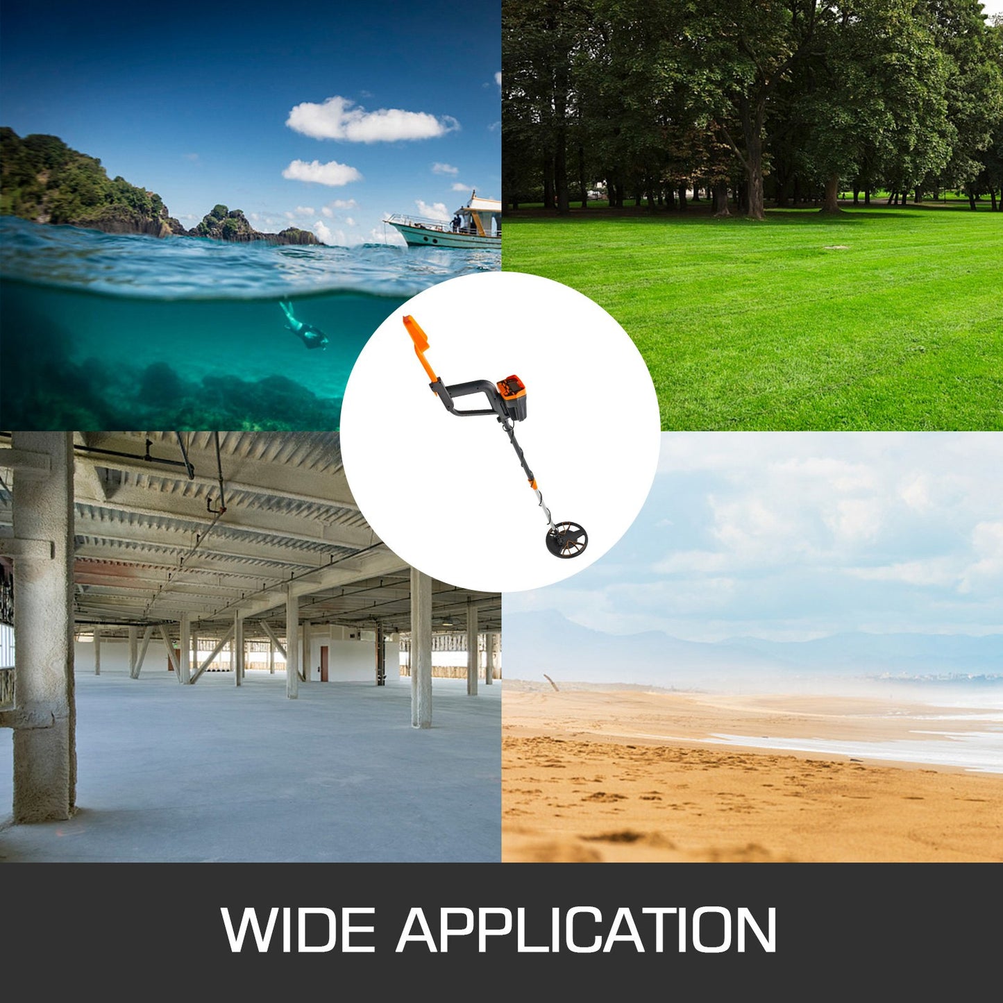 Gul metalldetektor 3010 Vattentät skivmetalldetektor Undervattens-, jord- och högprecisions-LCD-skärm Metalldetektor för vuxna och barn Hörlurar Automatisk detektor