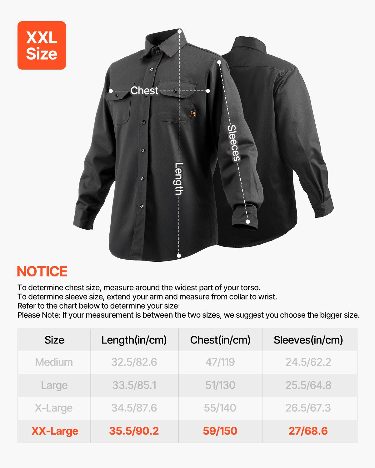 Flamskyddad svetsjacka - XXL-storlek, 180 g FR-bomullssvetsjacka, maskintvättbar värmebeständig säkerhetsjacka med krage, justerbara manschetter och fickor, uppfyller ATPV 9,2 kcal/cm² ljusbågsklassning