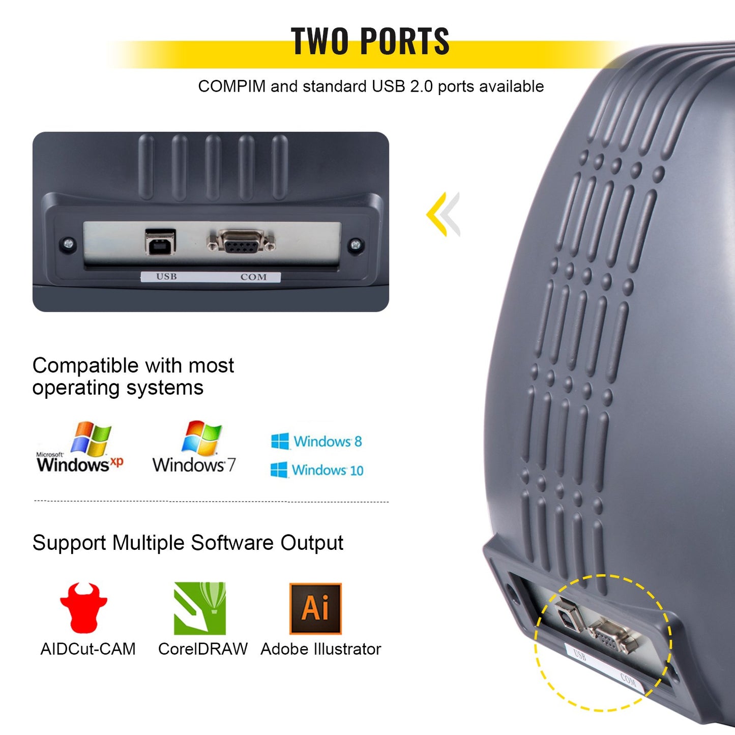 Vinyl Cutter Machine, 375mm Vinyl Printer, Maximum Paper Feed 14 inch Plotter Printer with Adjustable Force and Speed Vinyl Cutting Machine for Sign Making Vinyl Plotter Cutter Machine