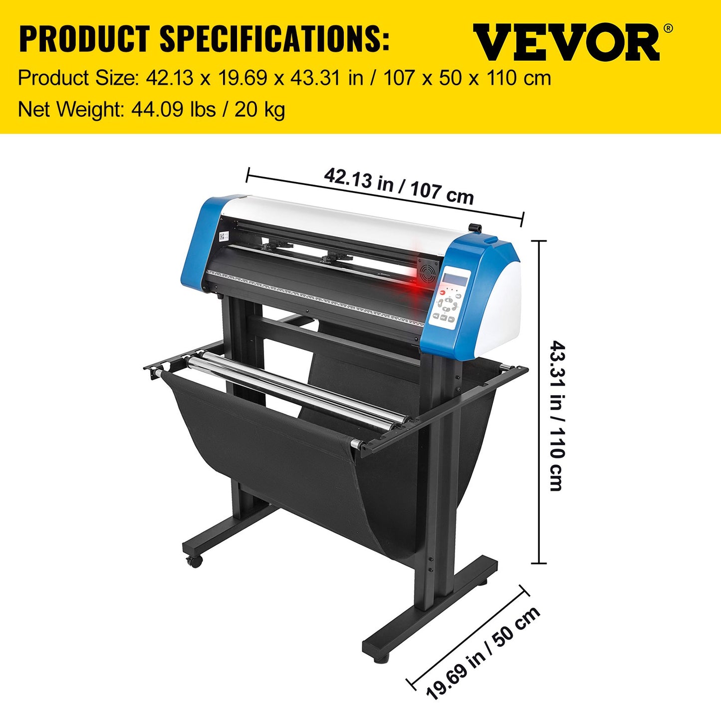 34" Vinyl Cutter Machine Cutting Plotter Semi-Automatic Sensor Sticker USB