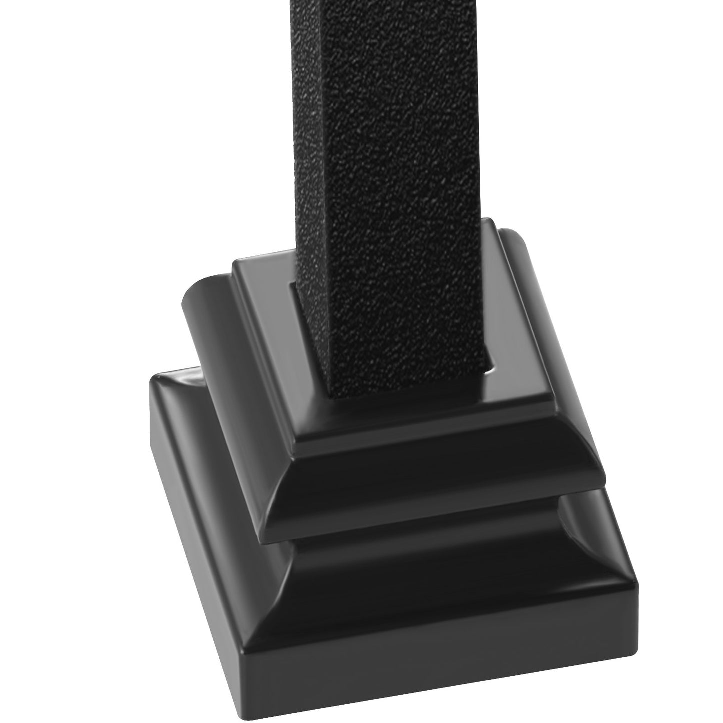 Balusterskor i aluminiumlegering, platt sko med skruvhål för 1/2 tums fyrkantig rullkorg, vridknötrappbaluster, metallspindelräcke, satinsvart (50 st)