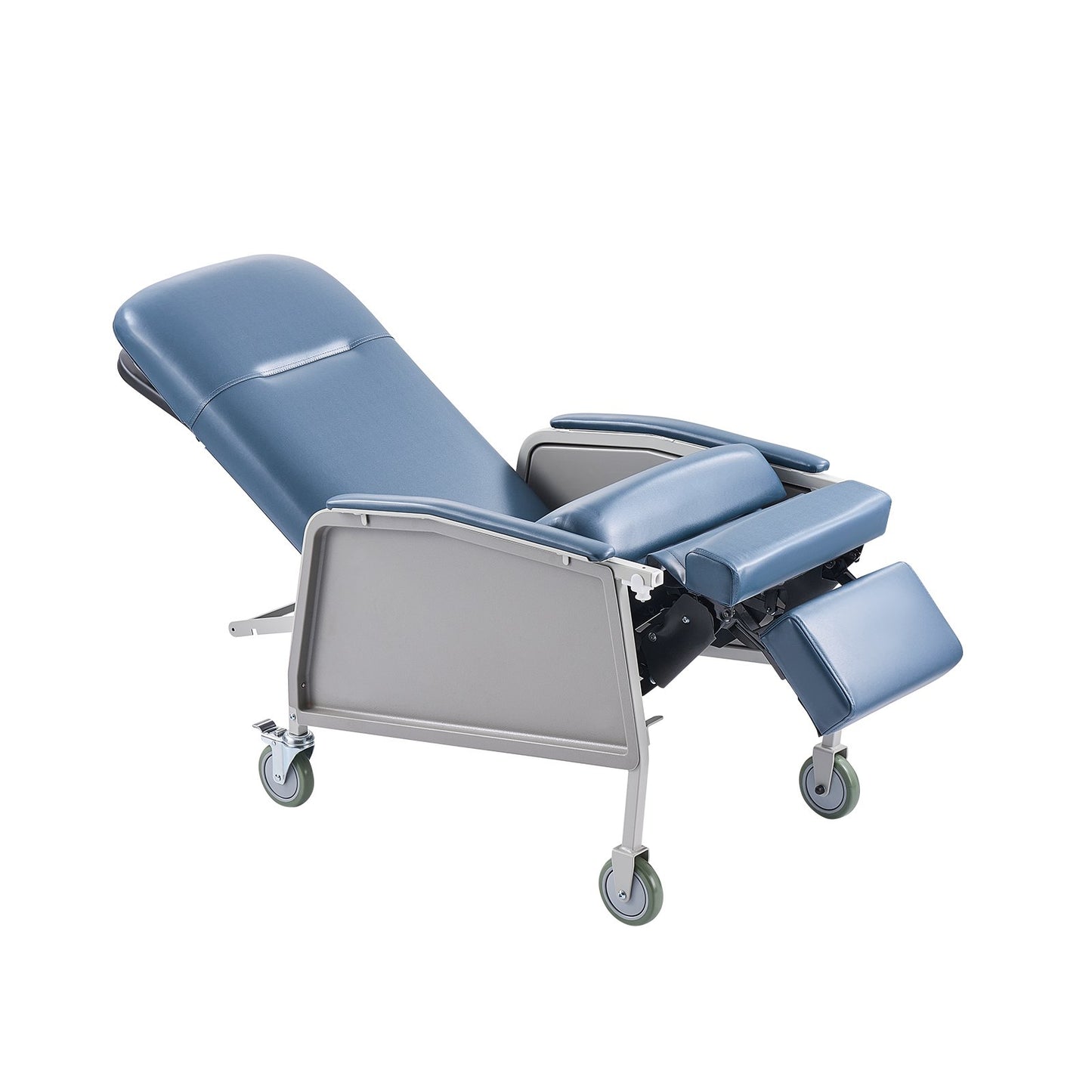 Geri Chair Recliner, 3-Position Reclining Geri Chair, Movable Medical Recliner Chairs with 4 Wheels, Soft Padded Seat & Detachable Tray, Ideal for Hospital, Nursing Home, and Geriatric Home Care