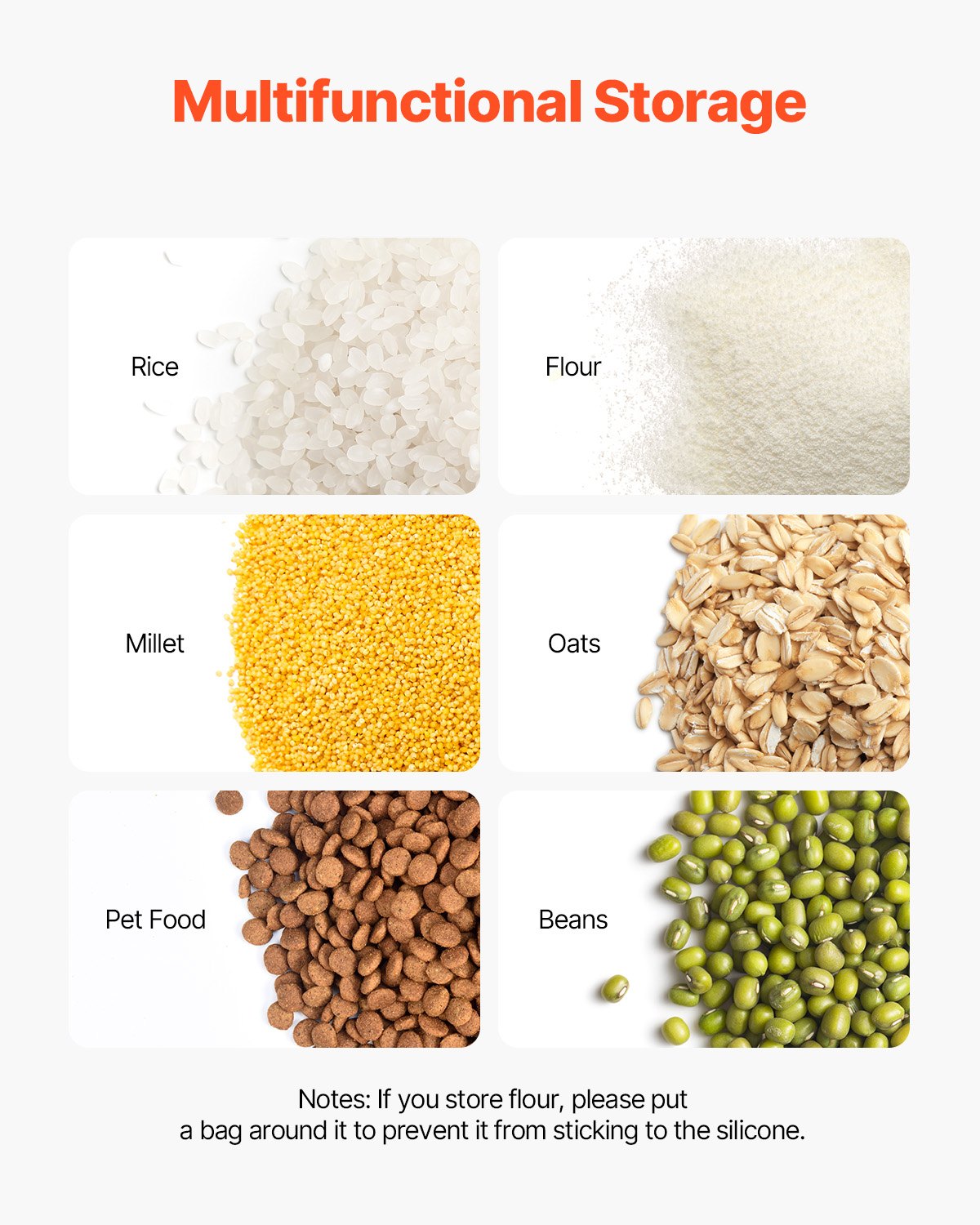 Ingredient Bin, 20.8 L Capacity Ingredient Storage Bin, PP Material Flour Bins On Wheels, White Shelf Ingredient Bin with Scoop and Sliding Lid, Commercial Storage Bins, 3 Pcs/Set