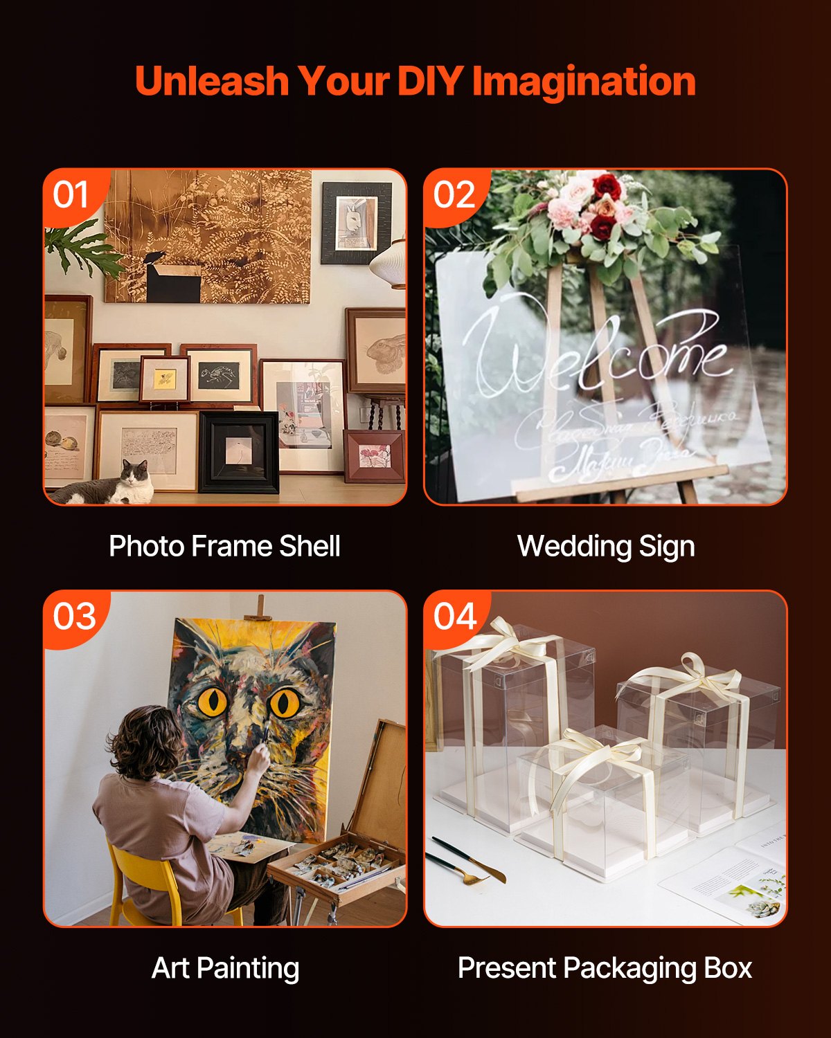 PET/plexiglasskivor, 5-pack plastark, 24 x 36 tum 0,04 tum tjocka transparenta, klara, flexibla plastpaneler för hantverk, reservglas till bildram, gör-det-själv-displayprojekt, lätt att skära