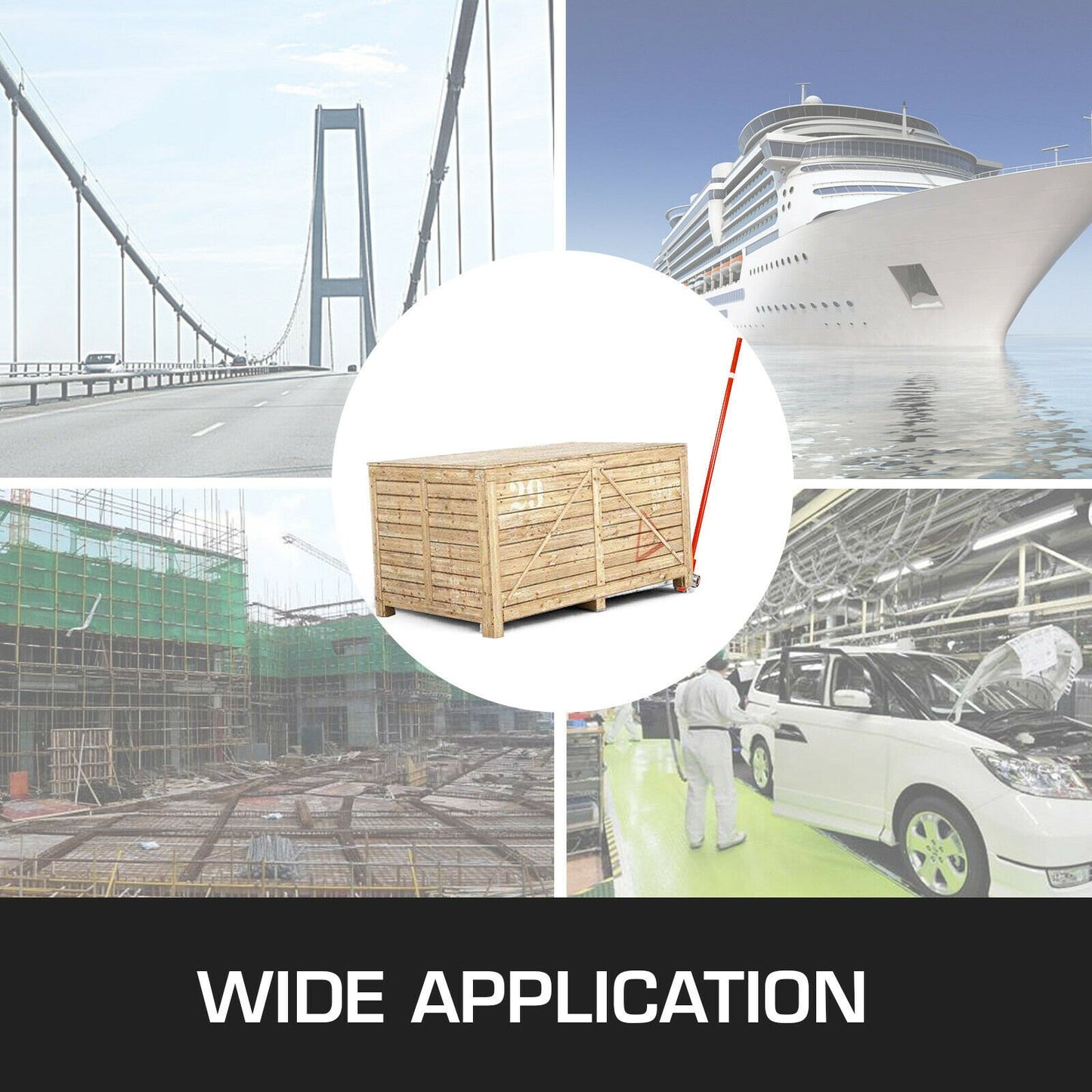 3T Prylever-stång, 3000 kg kapacitet, stålbrytstång, kraftig med hjul, Prylever med 152,4 cm längd, handtag