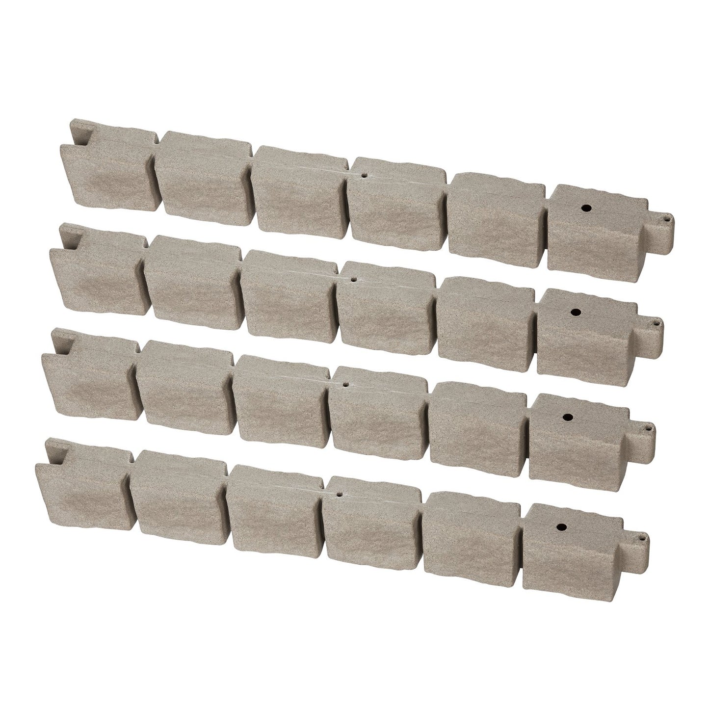 Kantlist i konststen, 122 x 106 cm realistisk gräsmatta, flexibel trädgårdskant i tegelstorlek med förankringsspikar, blekningsbeständig trädgårdskant för uppfarter, gångvägar, brun