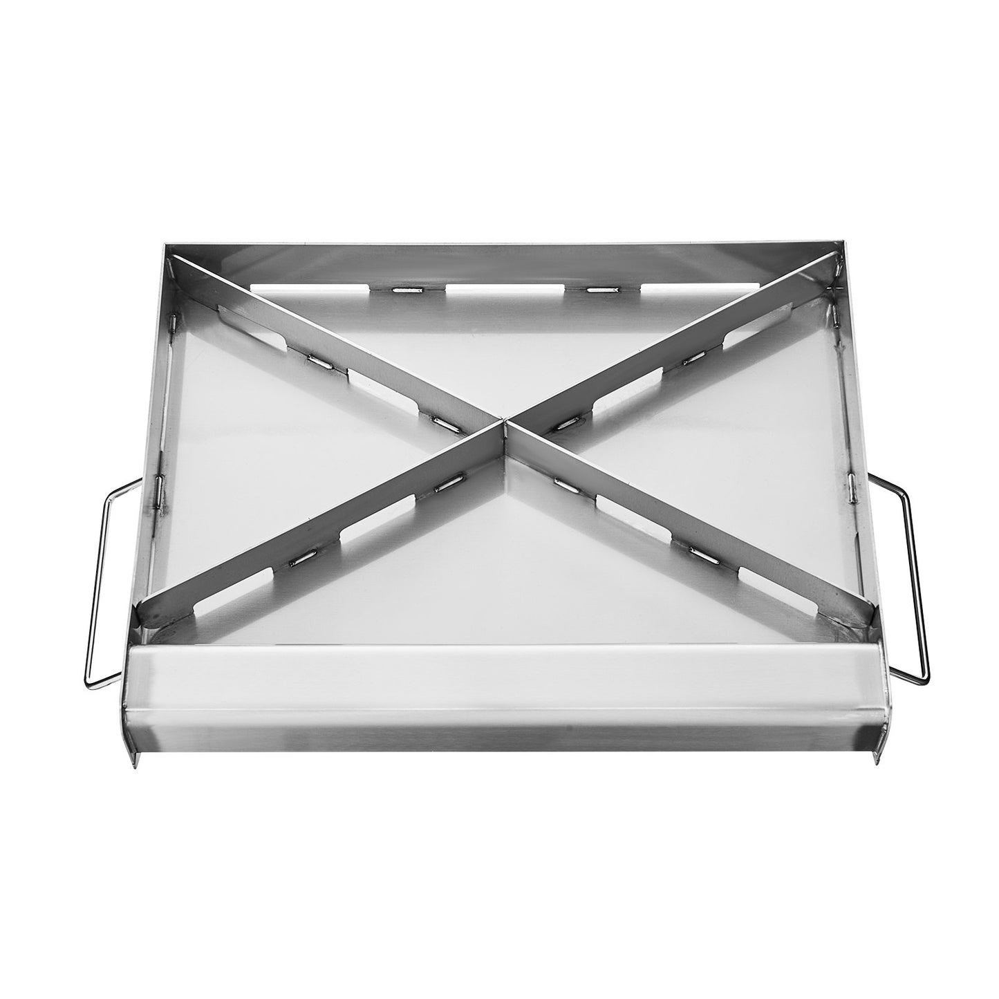 Stekplåt i rostfritt stål, 17x13 tum universal platt rektangulär platta, gasgrillstekplåt för BBQ-grill, Teppanyaki, bärbart familjeköksredskap med handtag, för camping, tailgating-fest