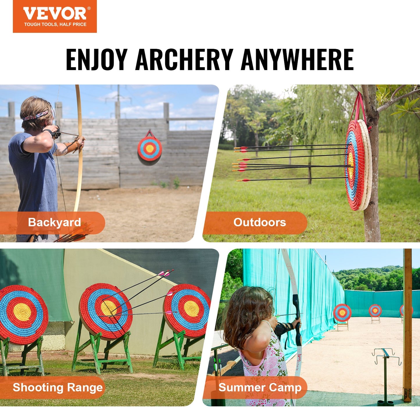 Archery Target, 3 Layers 20" Arrow Target, Traditional Solid Straw Round Archery Target Shooting Bow, Hand-Made Arrows Target, Coloured Rope Target for Backyard Outdoor Hunting Shooting Practice