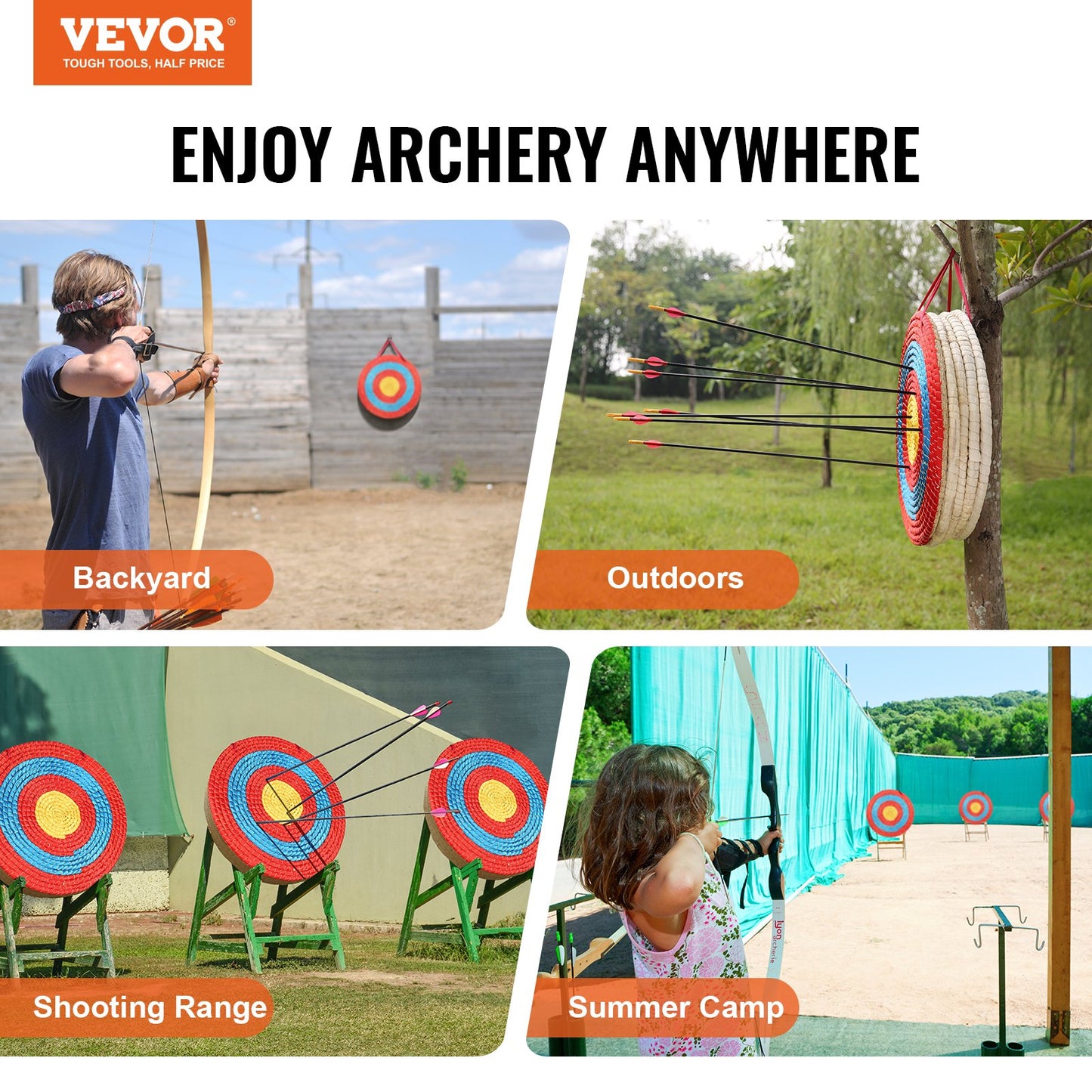 Archery Target, 5 Layers 51 cm Arrow Target, Traditional Solid Straw Round Archery Target Shooting Bow, Hand-Made Arrows Target, Coloured Rope Target for Backyard Outdoor Hunting Shooting Practice