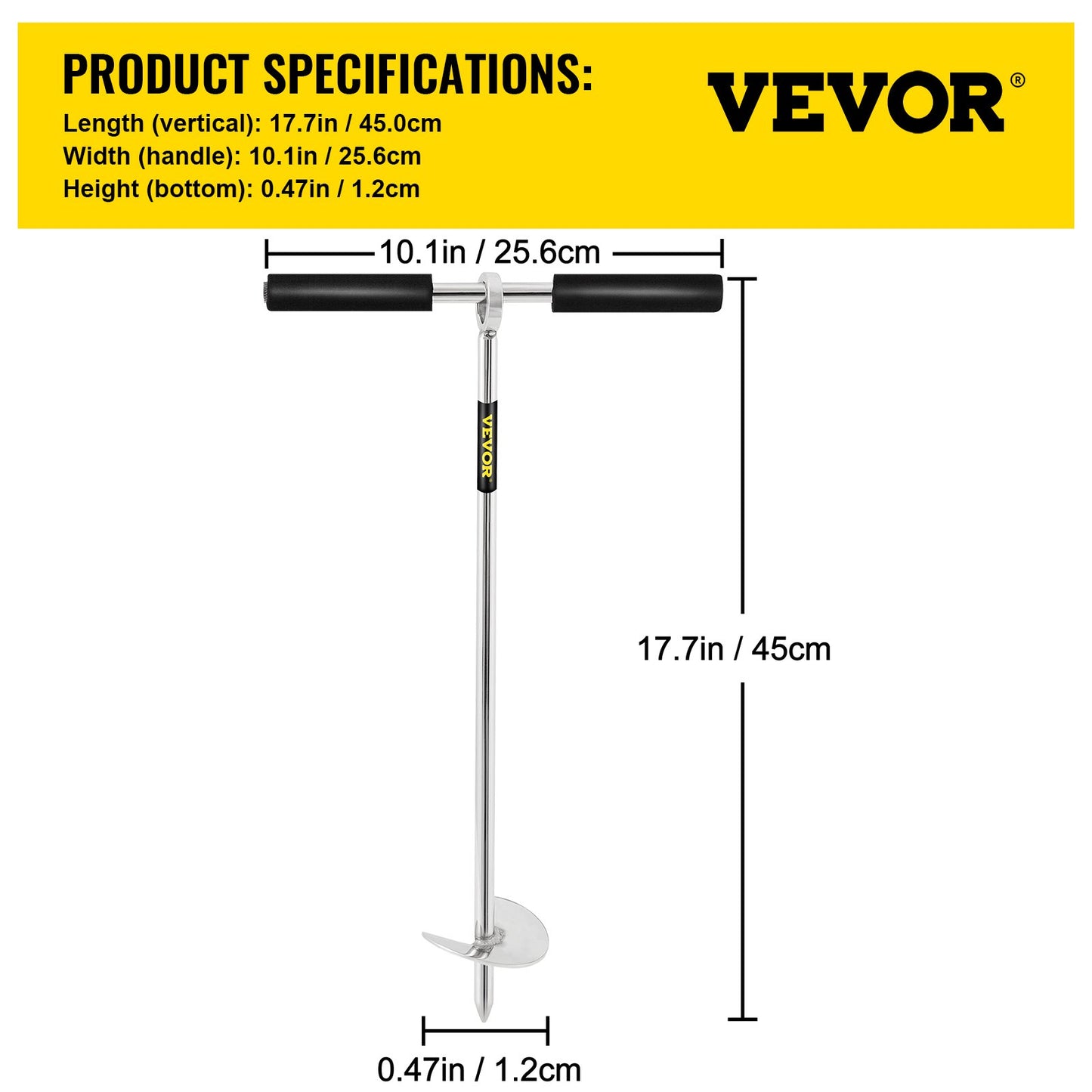 Sandankare, 18" längd skruv till stranden och sandbanken, 316 rostfritt stålsskruvankare med avtagbart handtag, elastisk lina och bärväska, för vattenskoter, pontonkajak