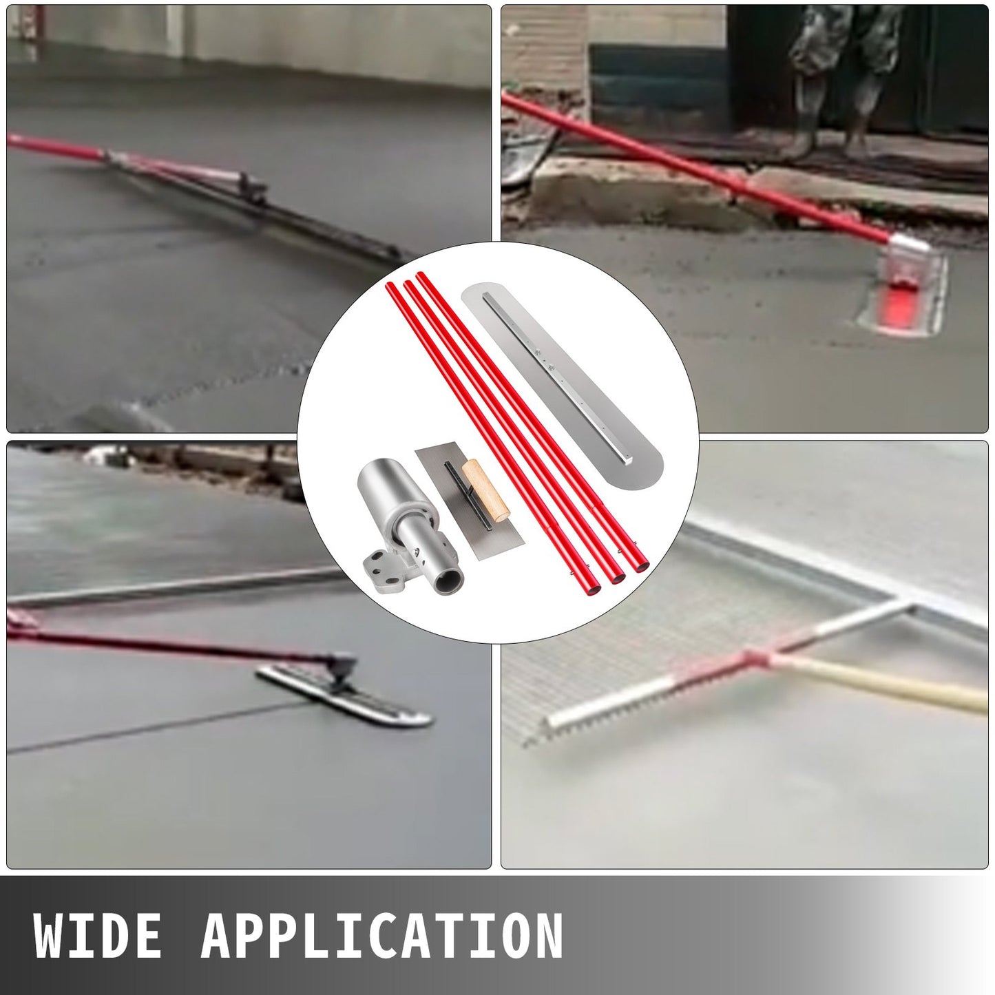 Bull Float Concrete Float 1200x200mm Concrete Tool Trowel Float adjustable Handle & Bracket,concrete float with Handle Length: 3 x 1.8m