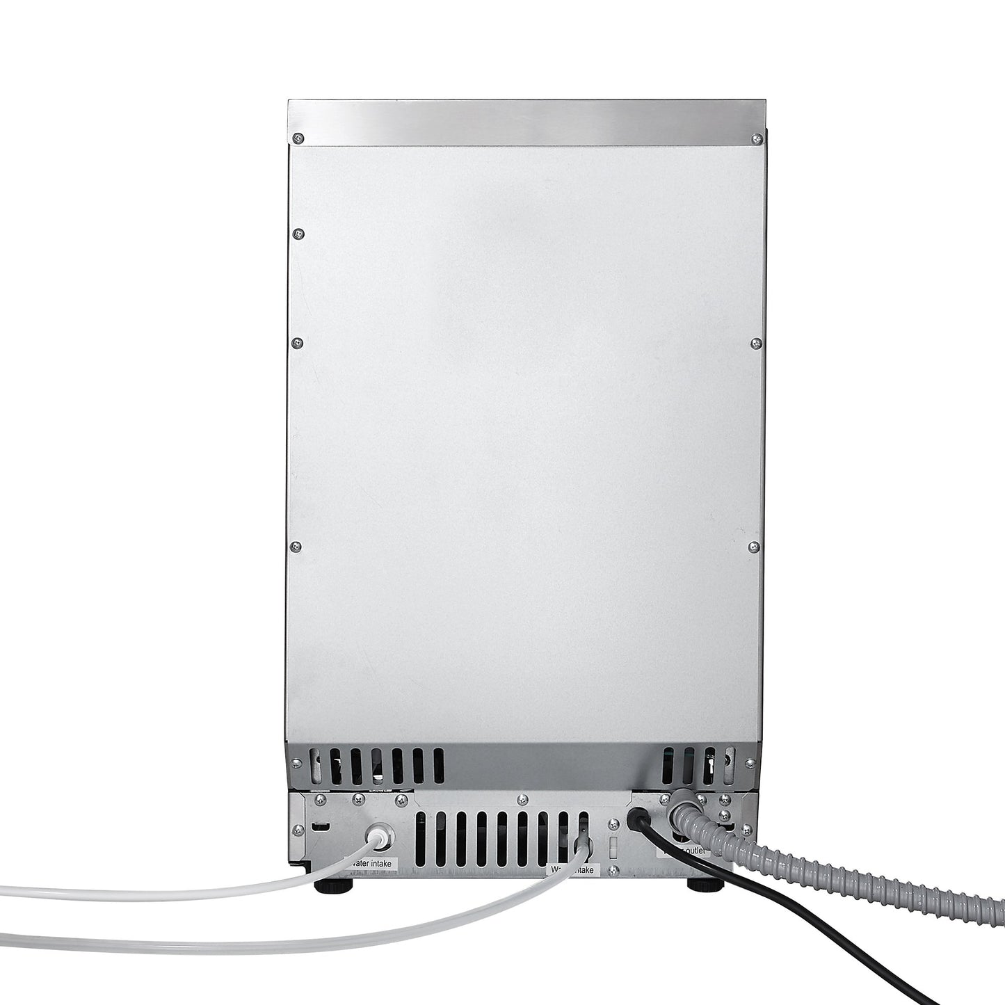 Kommersiell ismaskin, 40,82 kg/24 timmar med 5,44 kg förvaring, 32 kuber per cykel, fristående ismaskin i rostfritt stål för bänkskiva, LED-display och självrengöring, för hemmabar/restaurang