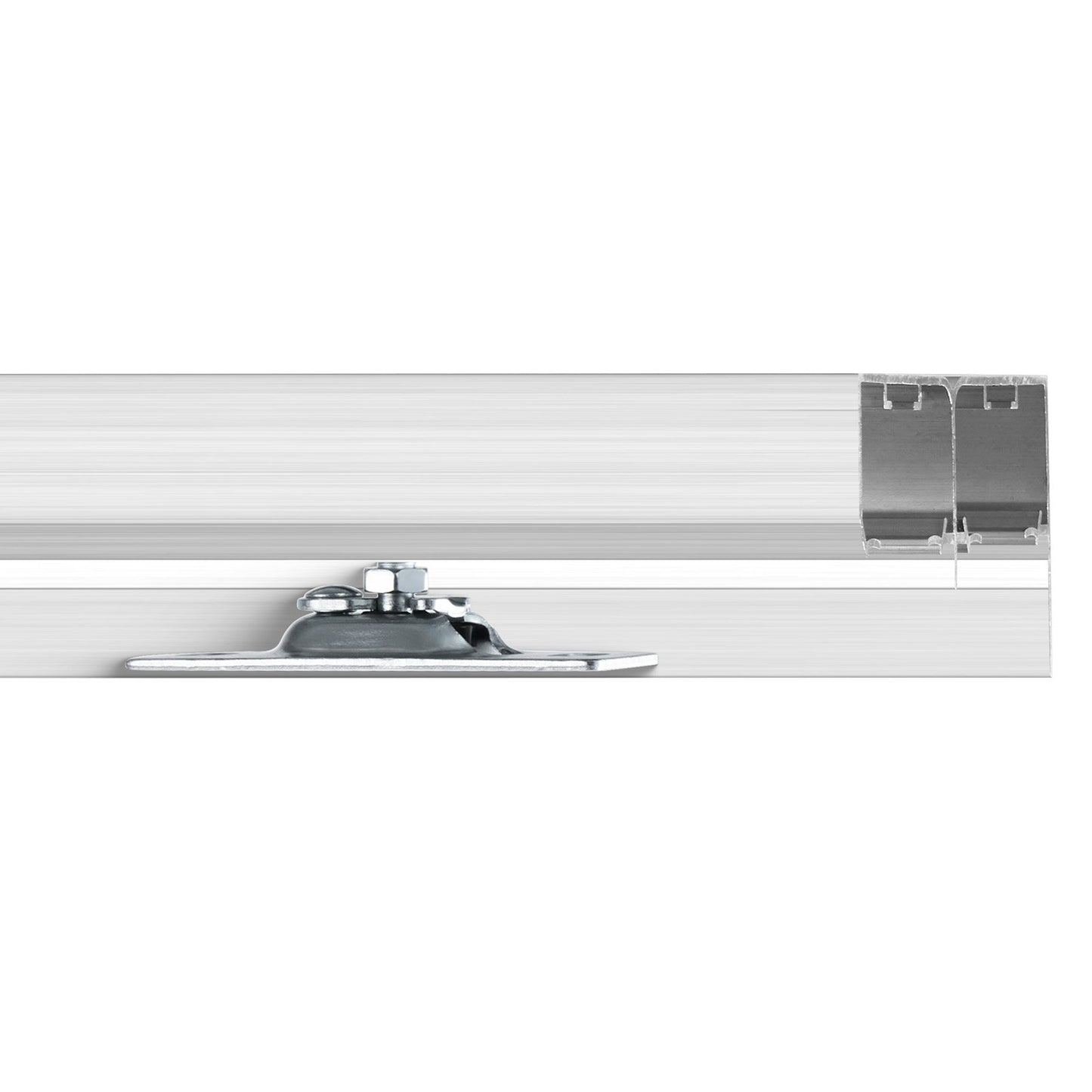 Bypass-dörrbeslag, 1,5 m kraftig bypass-skjutdörrsbeslagsats, skjutdörrsbeslag i aluminiumlegering för 2-dörrssystem, passar dörrtjocklek 3,8 cm - 3,8 cm, enkel att installera