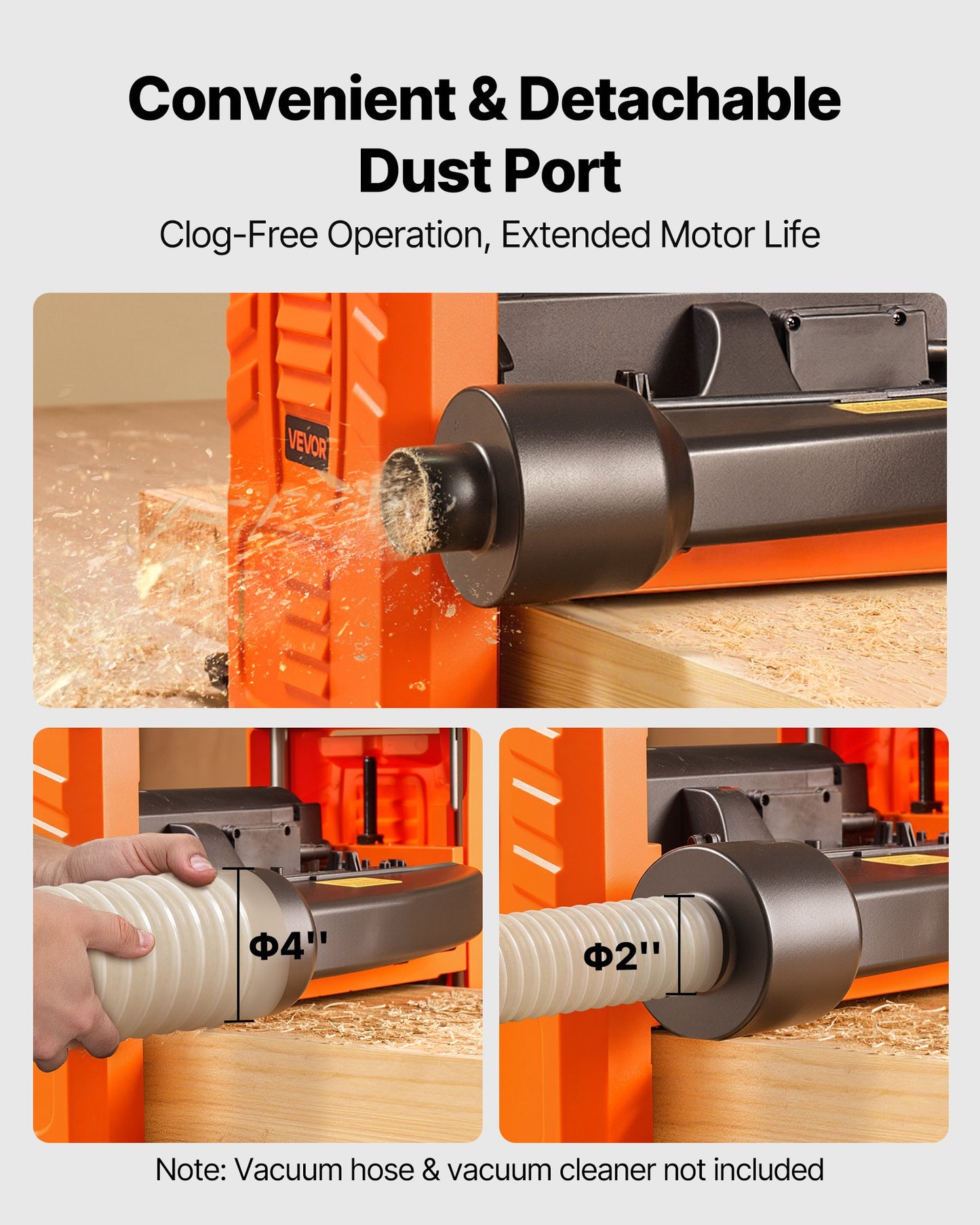 Thickness Planer, Two Speed, 330 mm Width Worktable Power Benchtop Planer, Three-Blade, 2000W 23500 RPM Powerful Motor, Dual Rollers, Over Protection, Woodworking for Hard & Soft Wood Material