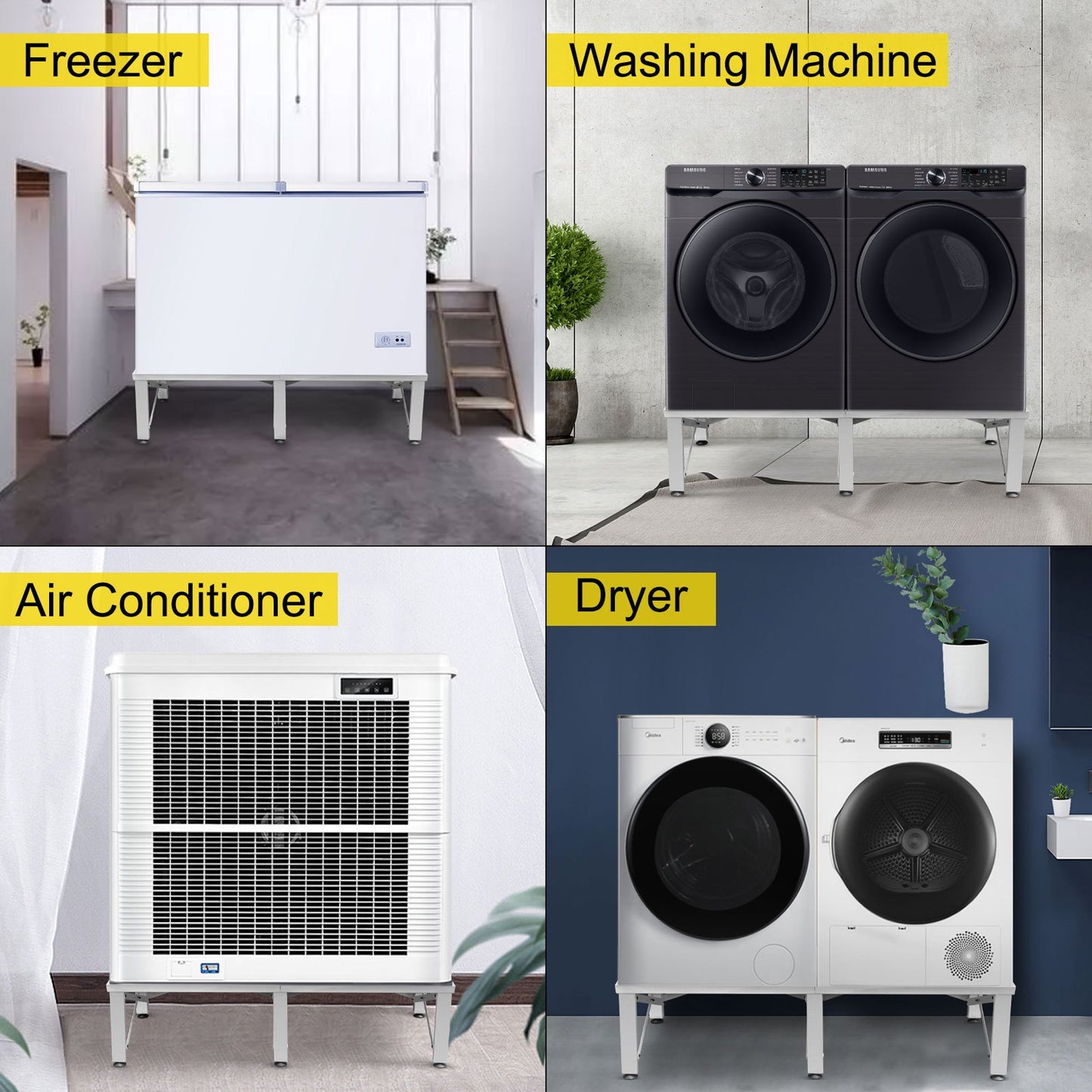 Laundry Pedestal 124x54.9 cm Universal Laundry Pedestal 30 cm Height Laundry Pedestal Universal with Height-adjustable Feet for Washing Machines, Dryers, Freezers or Refrigerator